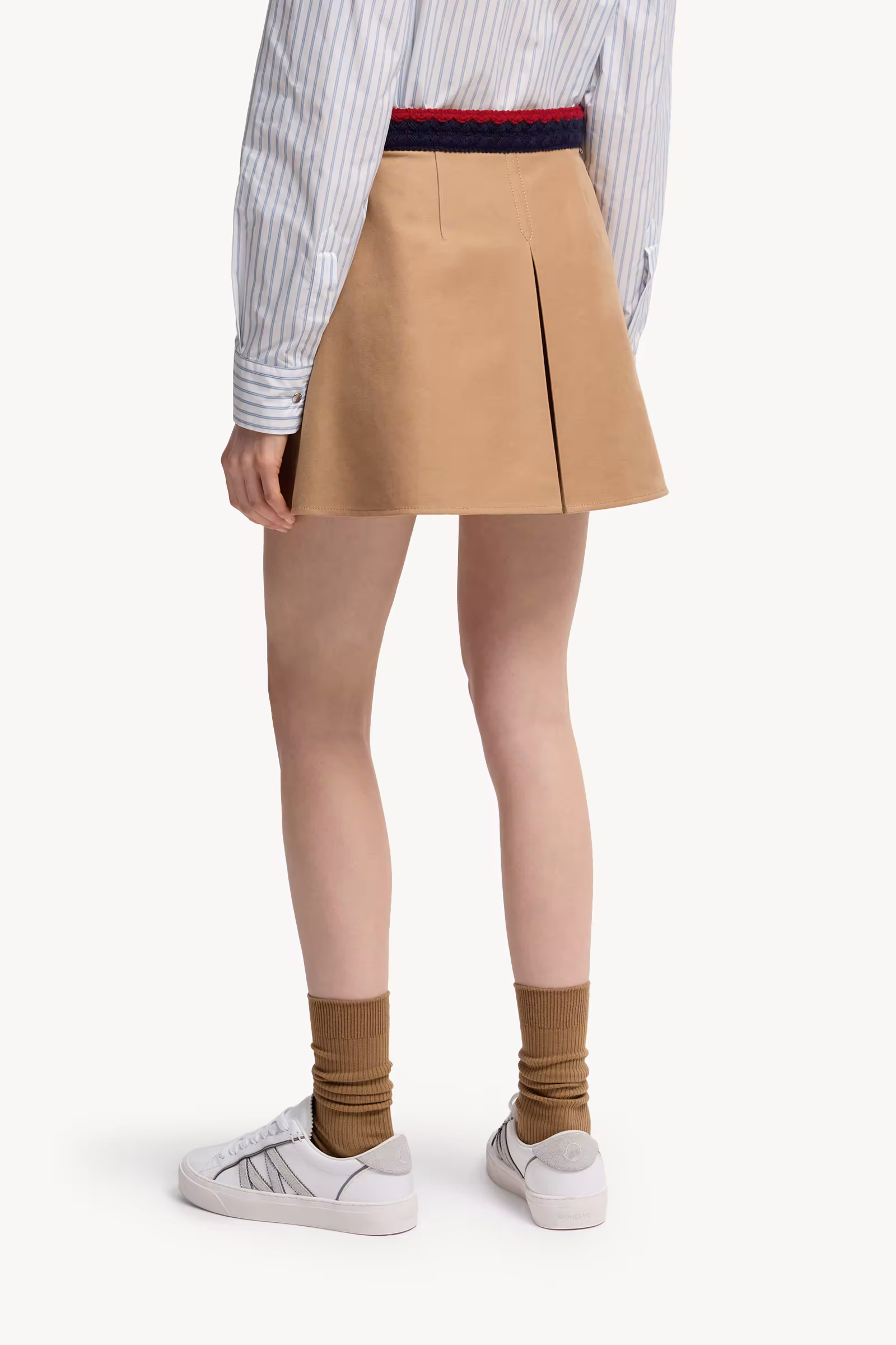 Cotton Gabardine Pleated Mini Skirt