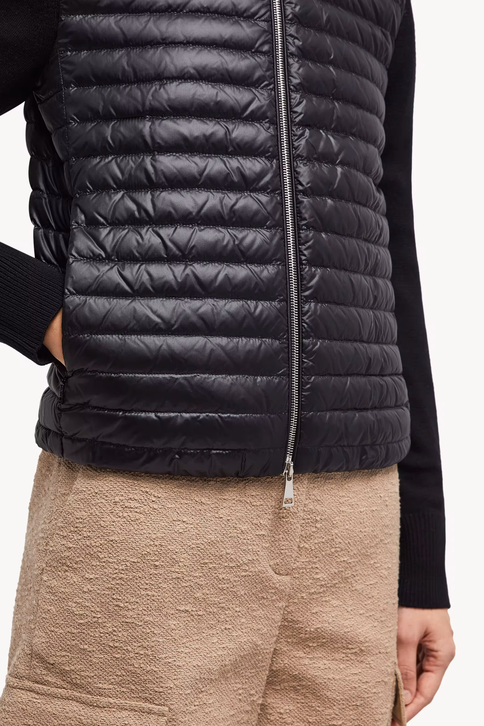 Padded Wool Zip-Up Cardigan