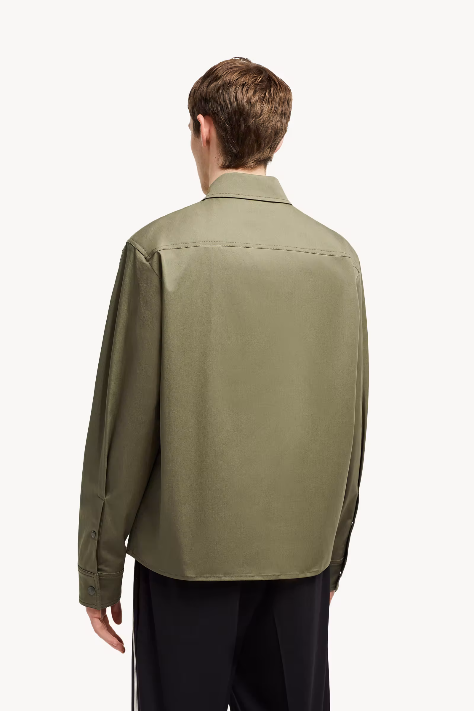 Cotton Gabardine Zip-Up Shirt Jacket