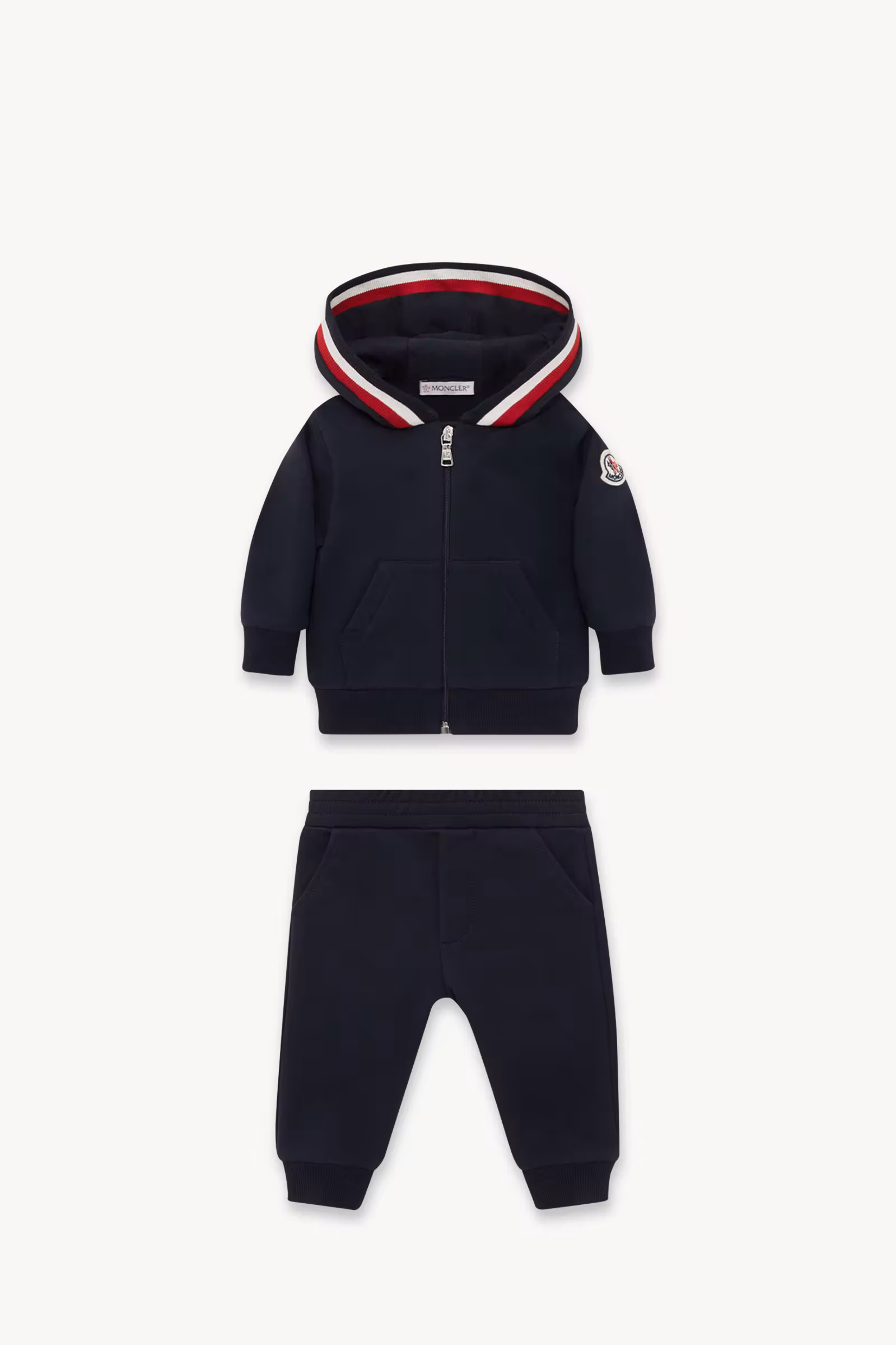 Tricolor-Trimmed Cotton Sweatsuit Set