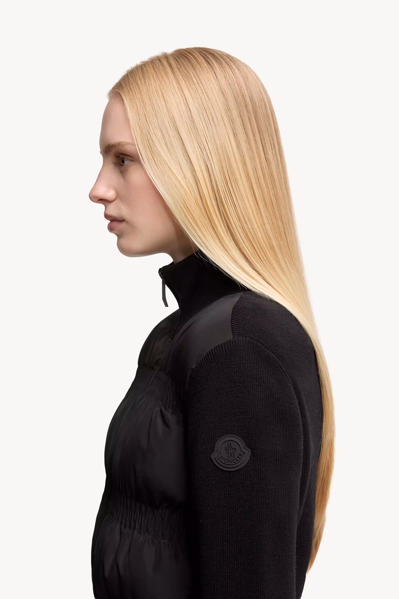 Padded Wool Zip-Up Cardigan