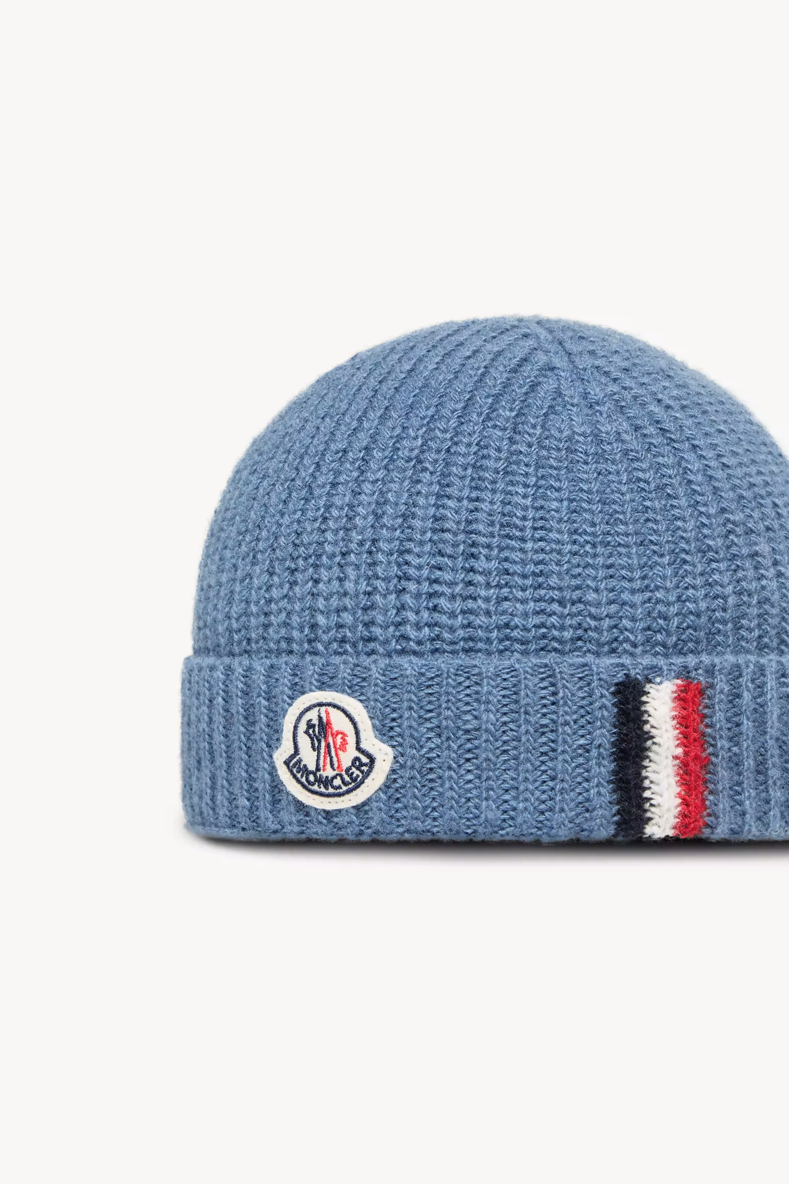 Tricolor-Trimmed Wool Beanie