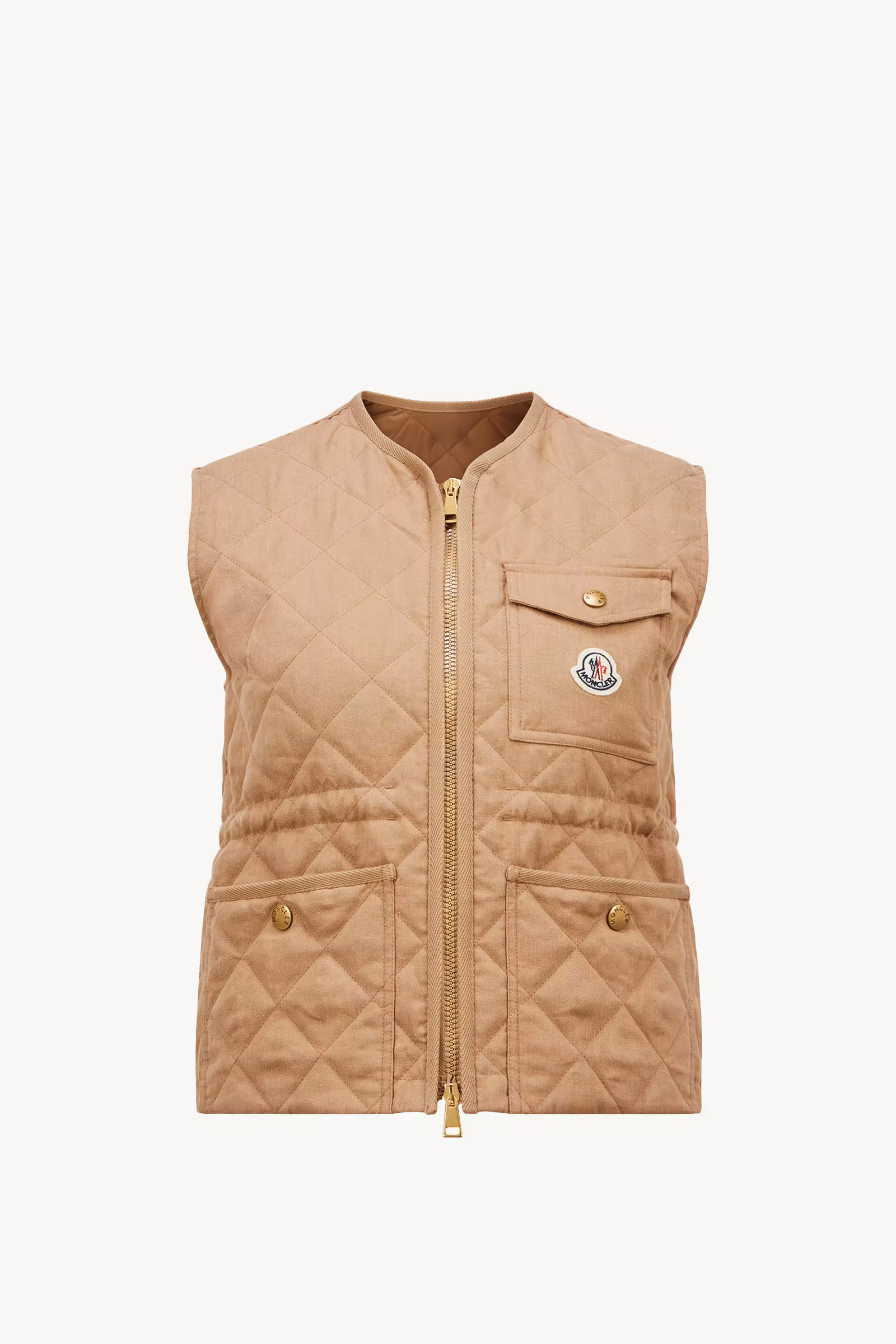 Vigny Diamond-Quilted Padded Linen Vest