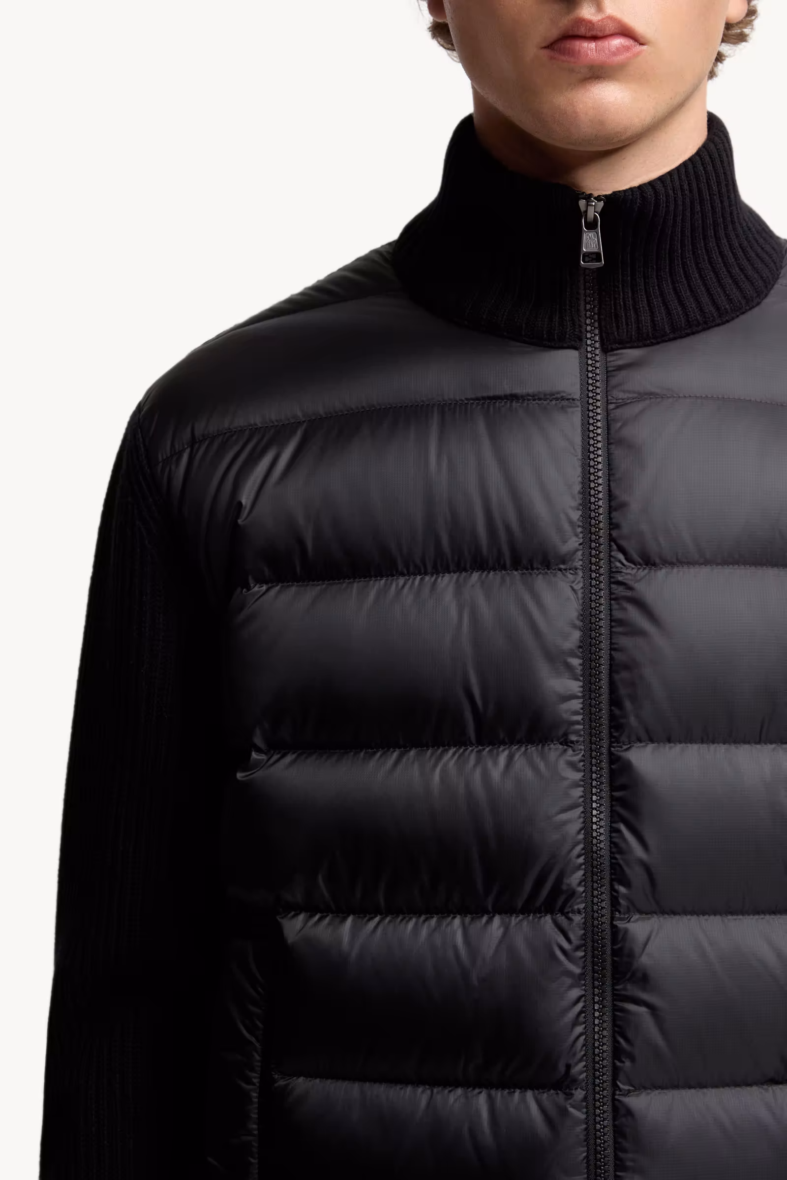 Padded Wool & Cashmere Zip-Up Cardigan