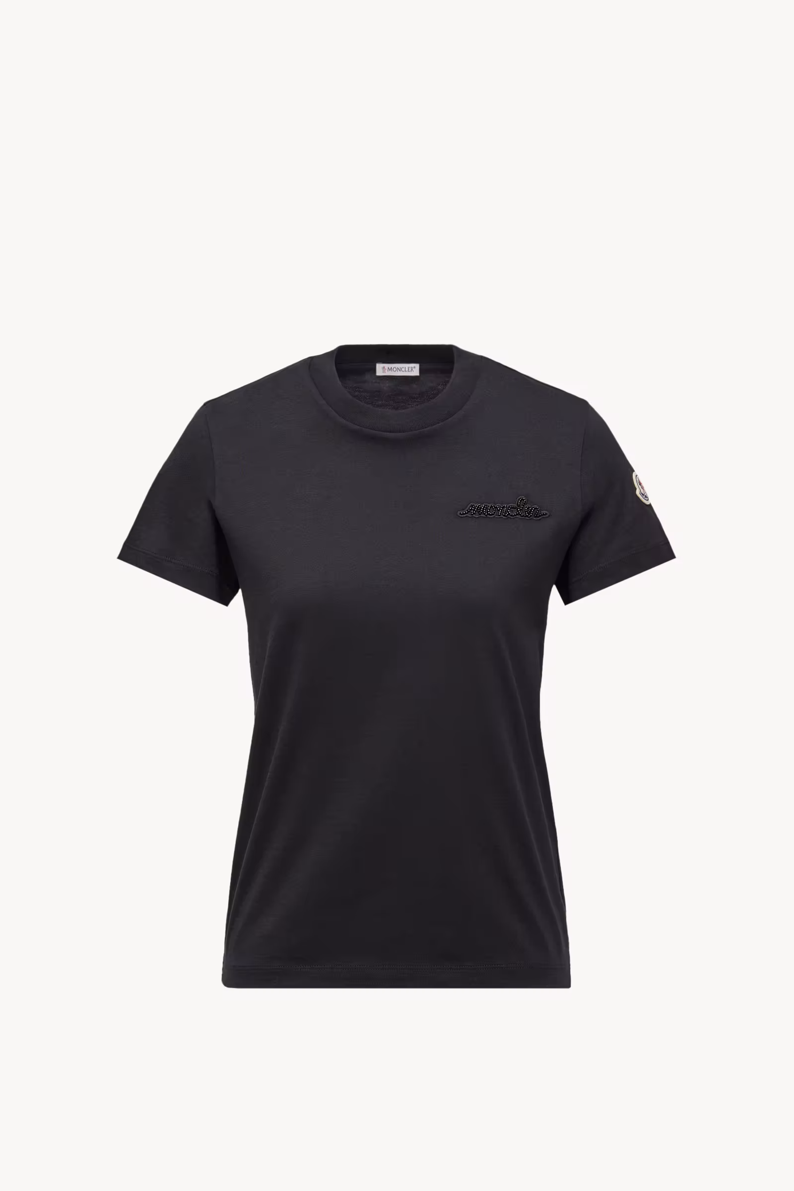 Beaded Logo Cotton T-Shirt