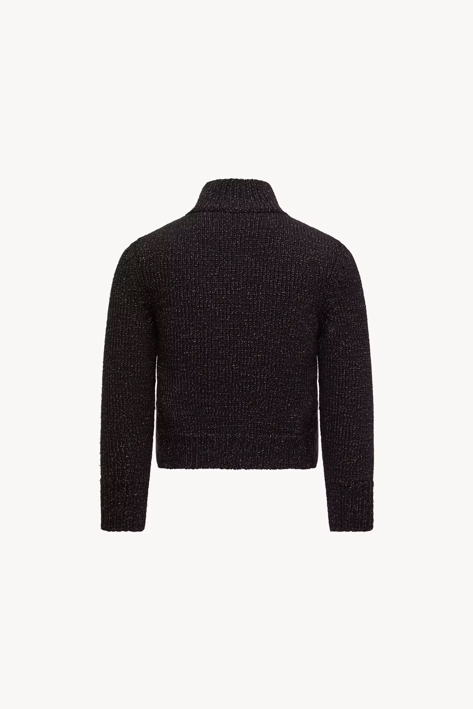 Padded Metallic Wool Zip-Up Cardigan