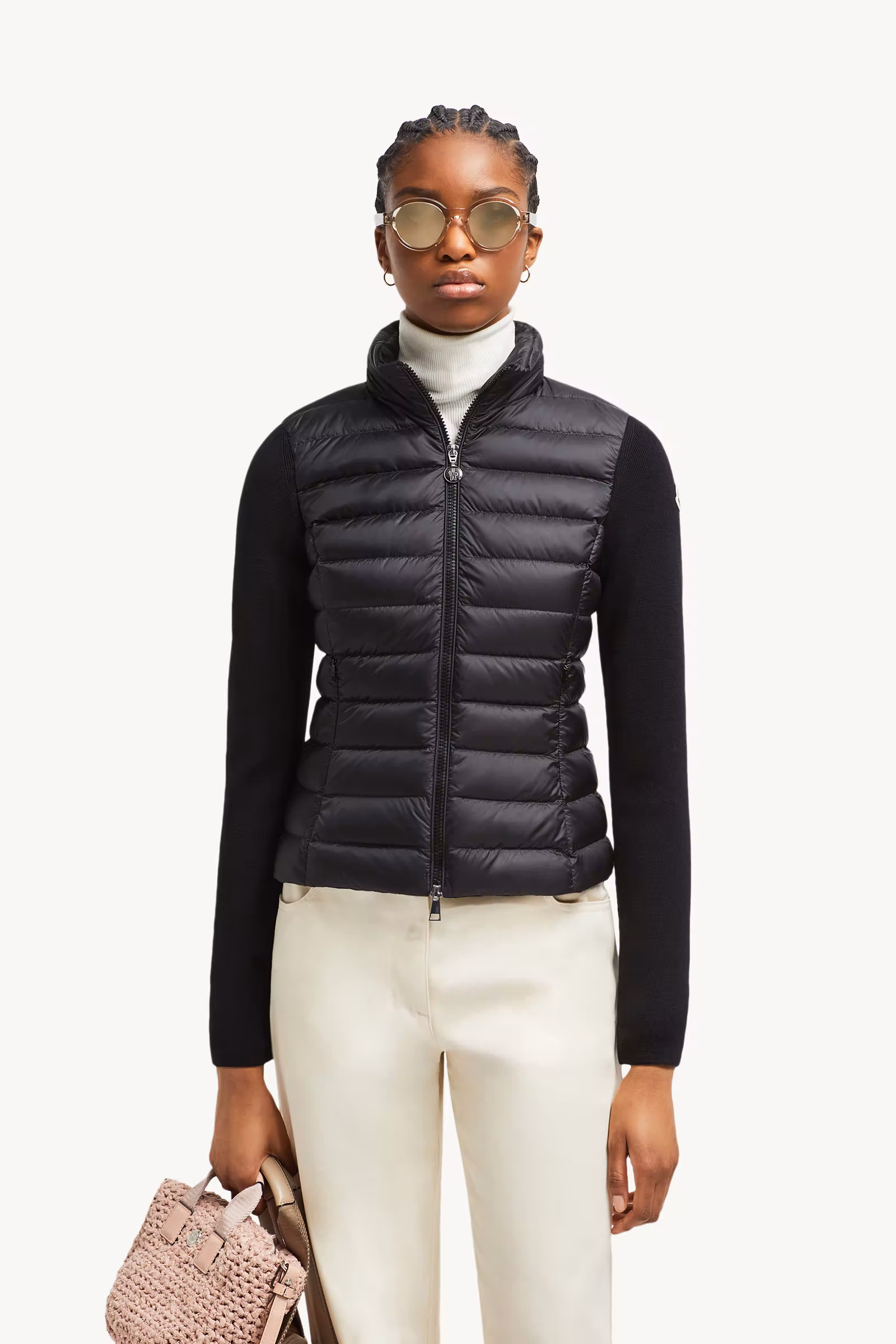 Padded Wool Zip-Up Cardigan