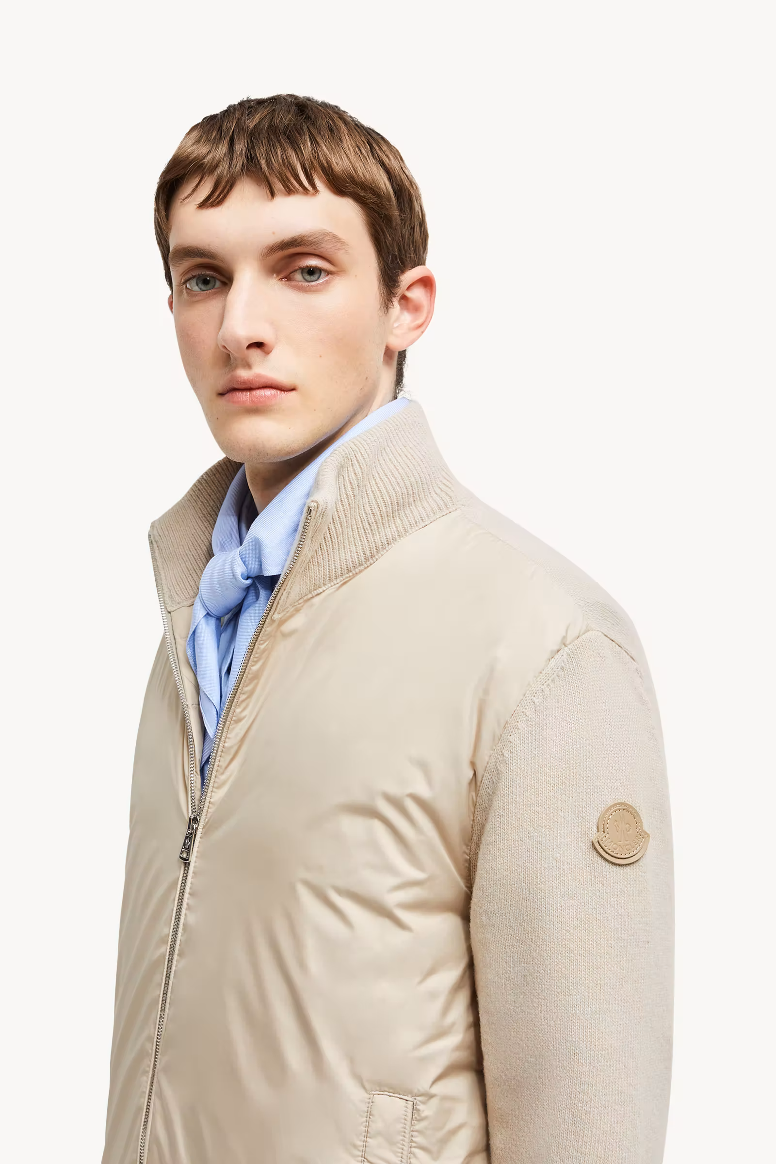 Padded Wool & Cashmere Zip-Up Cardigan