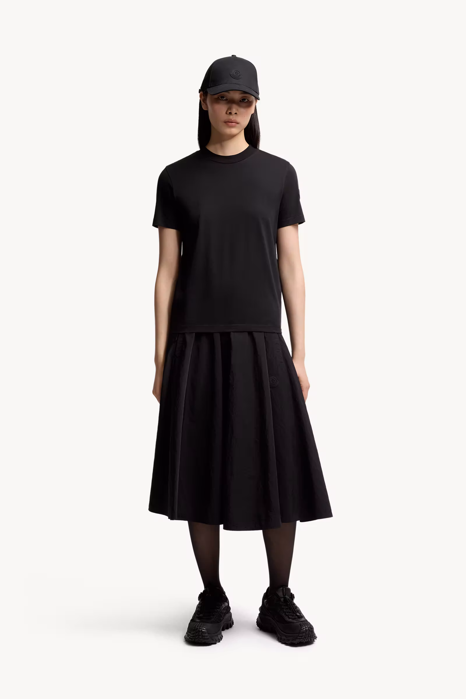 Pleated Back Cotton T-Shirt