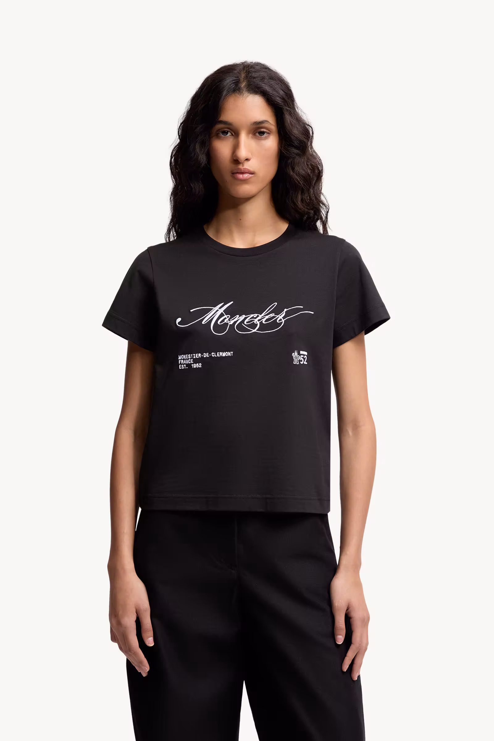 Embroidered Cursive Logo Cotton T-Shirt