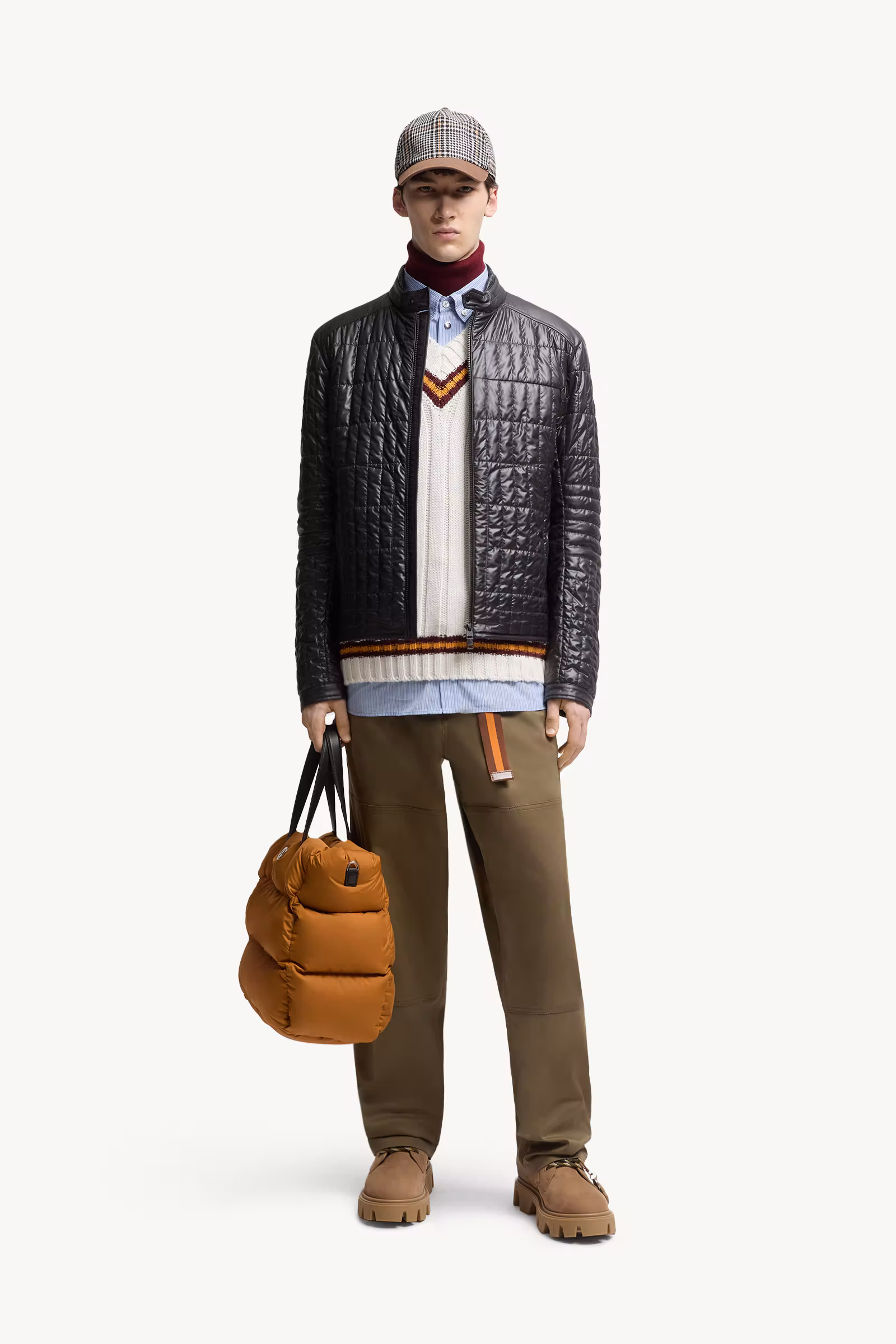 Lasne Vertical-Quilted Padded Biker Jacket