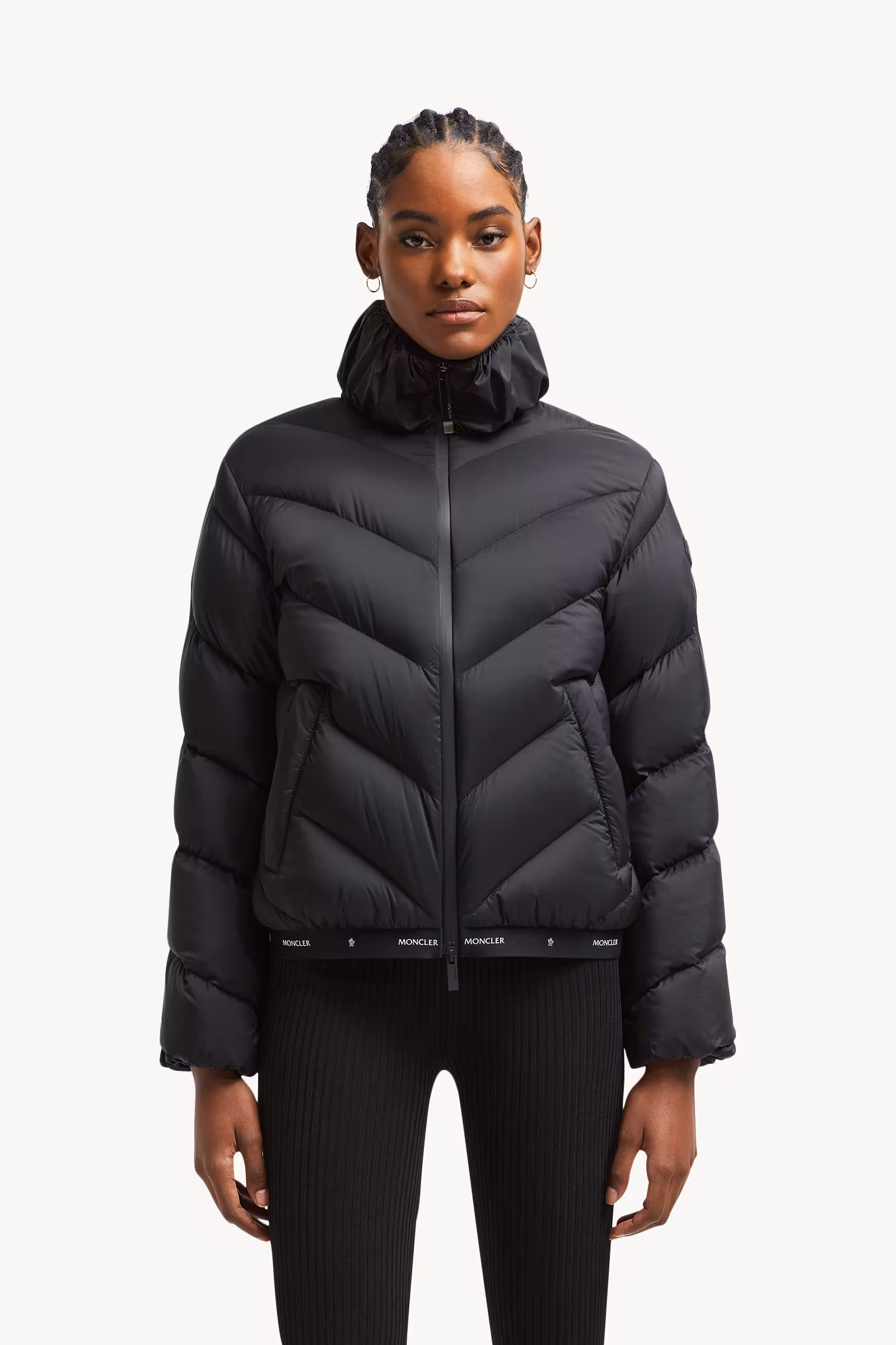 Grignan Diagonal-Quilted Short Down Jacket
