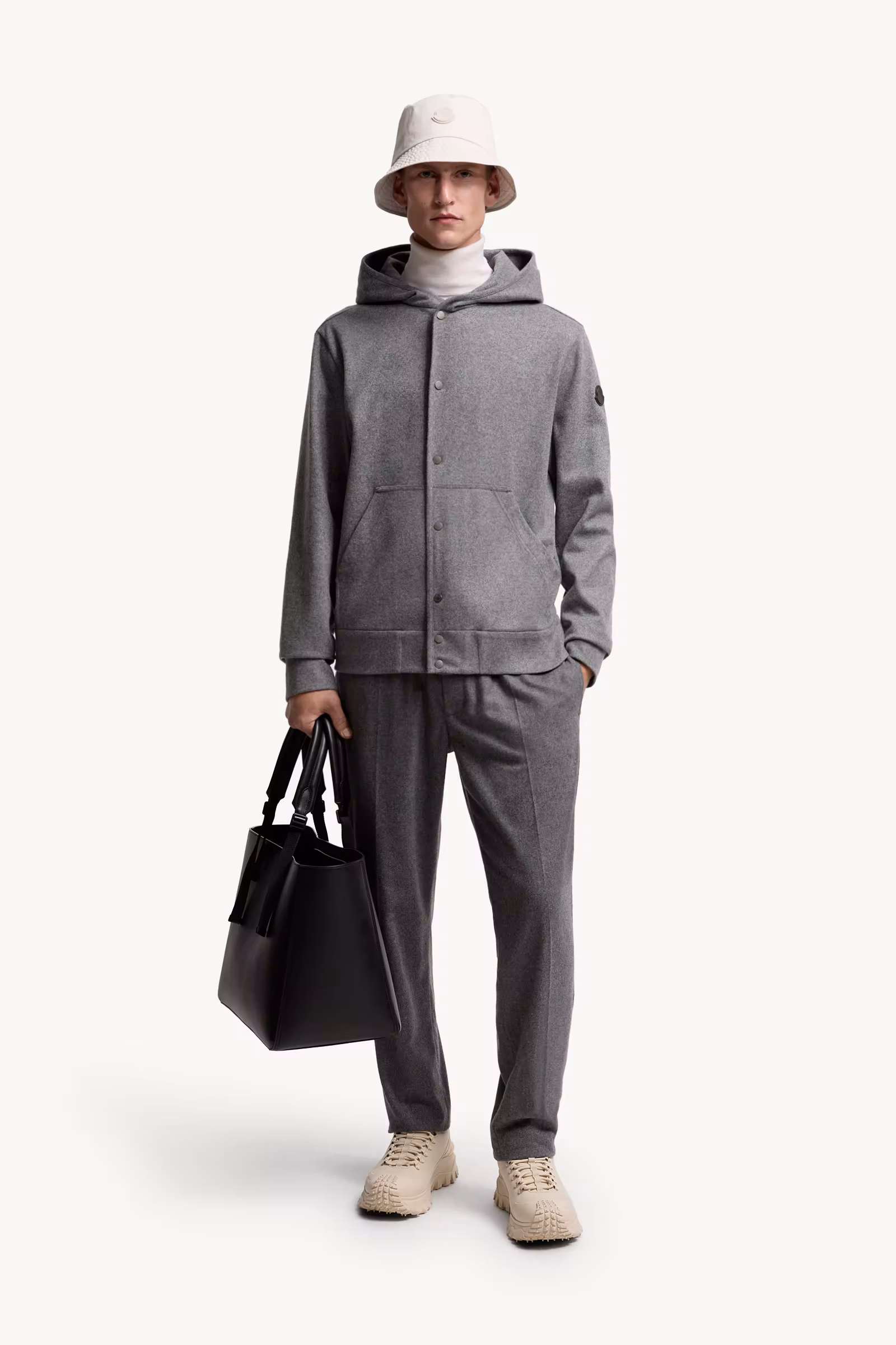 Wool Blend Zip-Up Hoodie