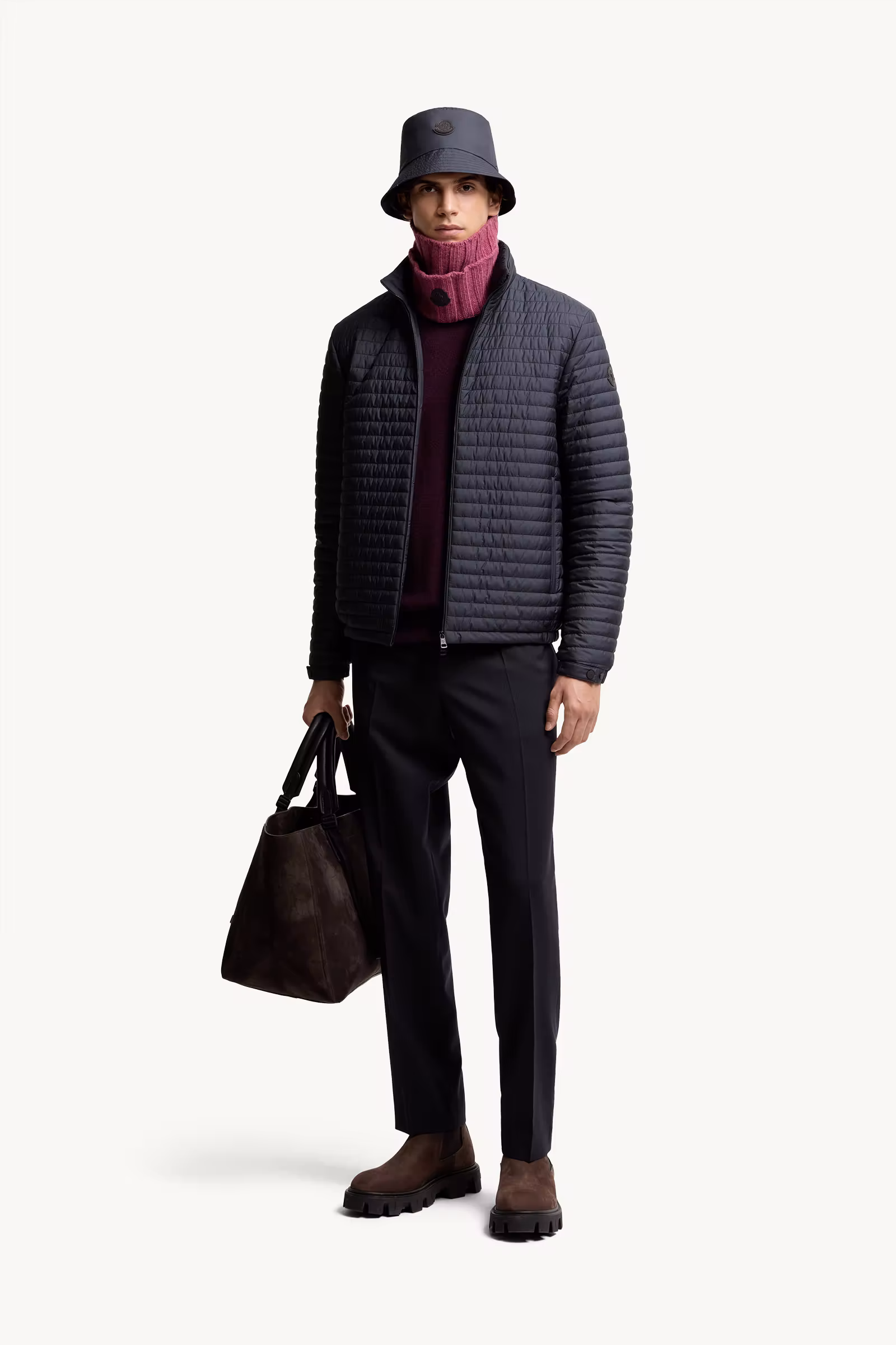 Wool Blend Gabardine Tailored Pants