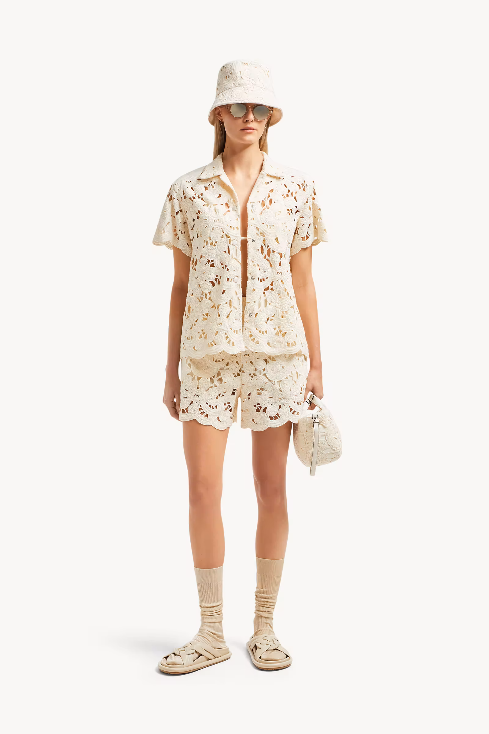 Floral Macramé Shorts