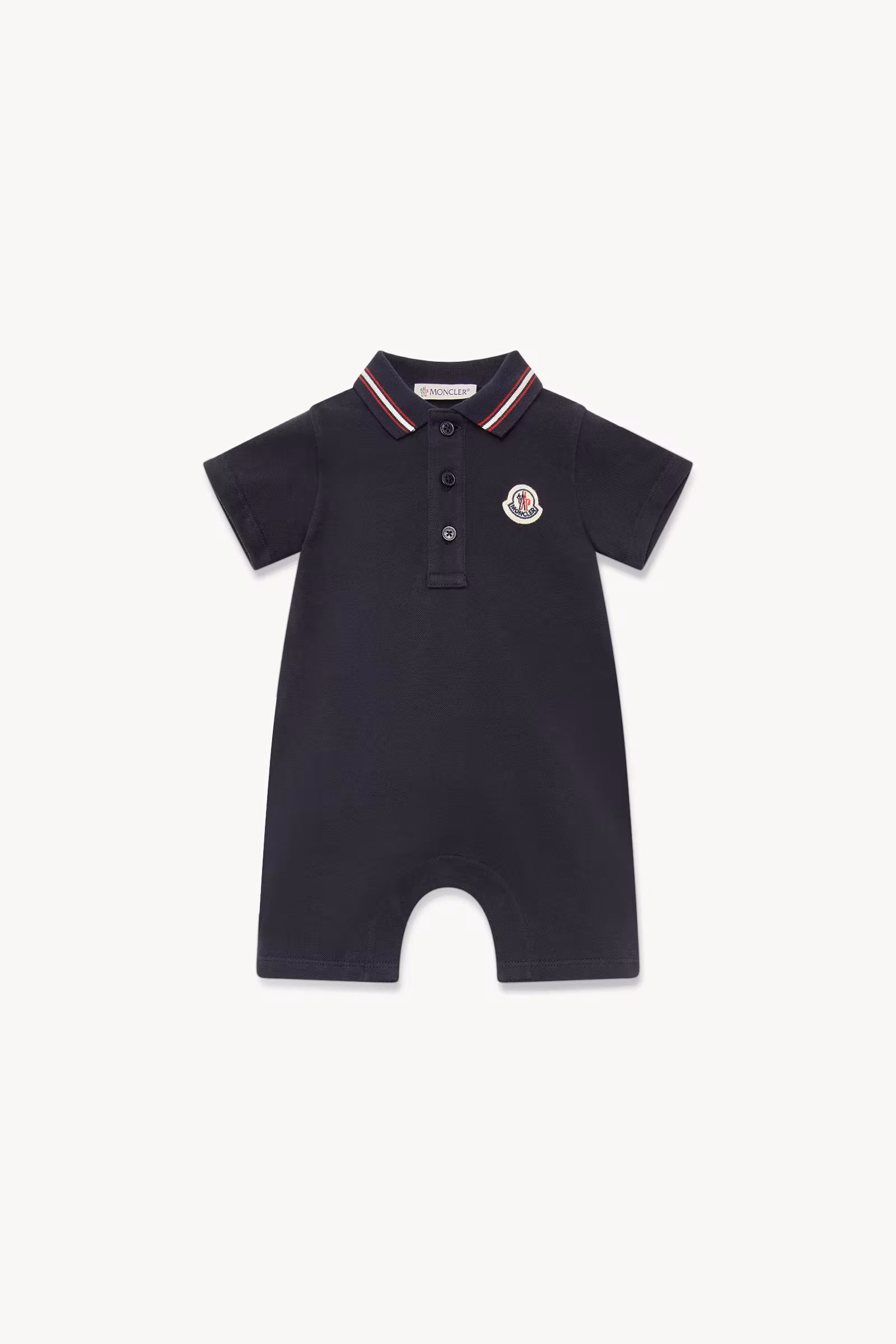 Logo Patch Cotton Piquet Baby Romper