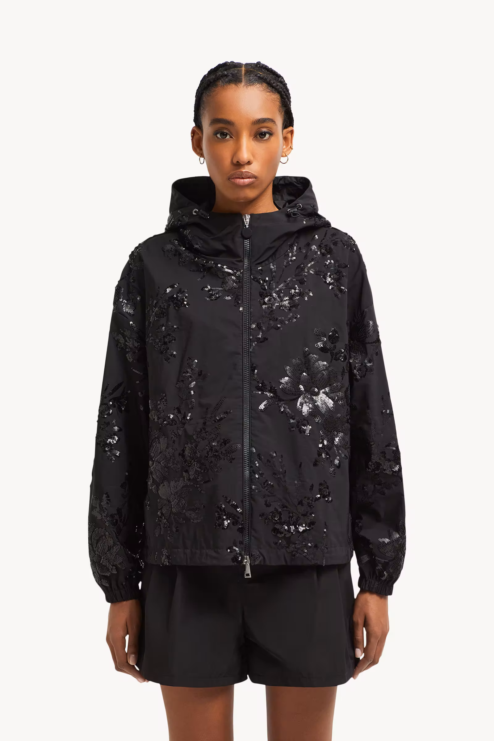 Landal Sequin-Embroidered Hooded Jacket