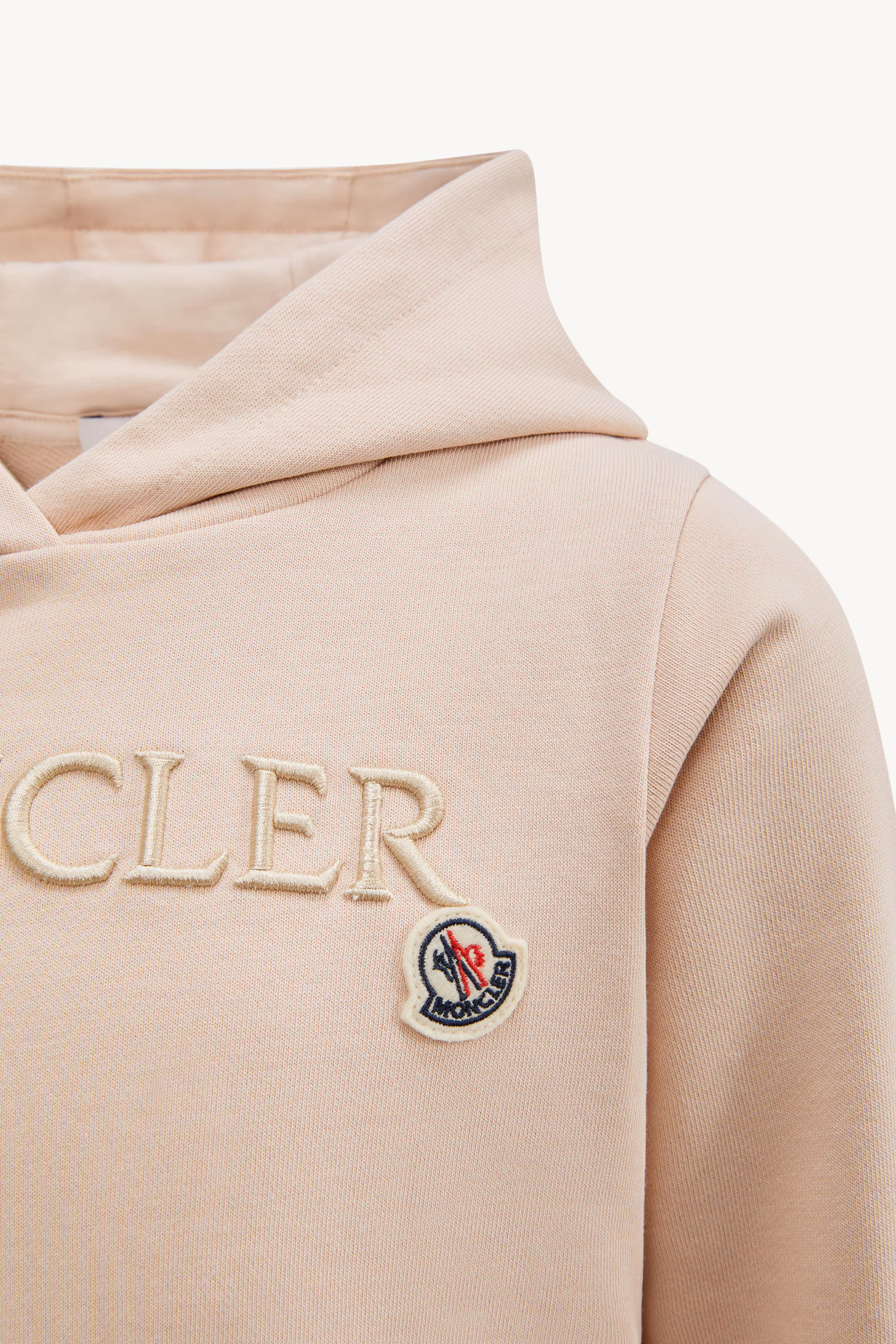 Embroidered Tonal Logo Cotton Hoodie