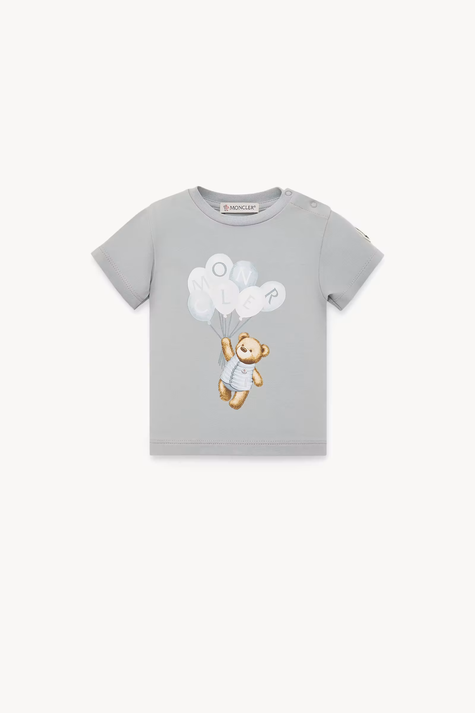 Teddy Bear Motif Cotton T-Shirt