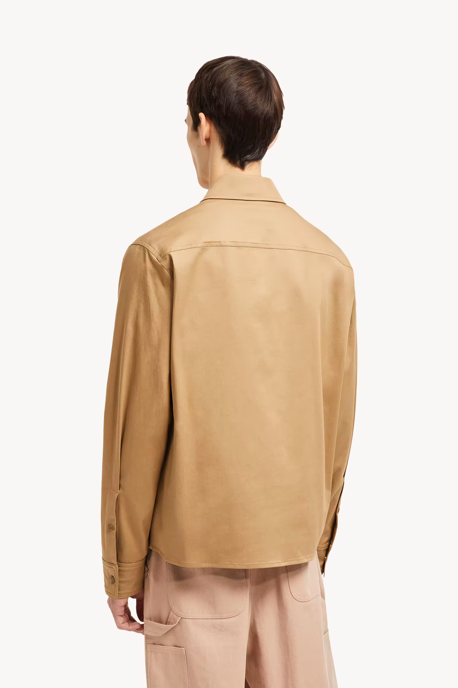 Cotton Gabardine Zip-Up Shirt Jacket