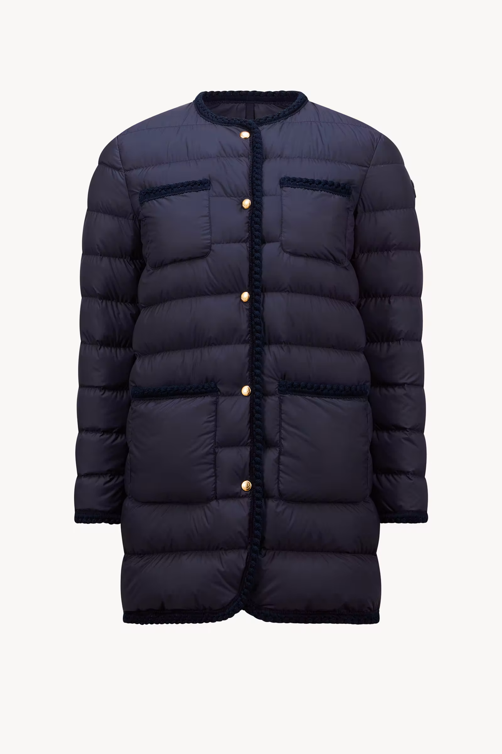 Gencaylong Braided Trim Mid-Length Down Jacket