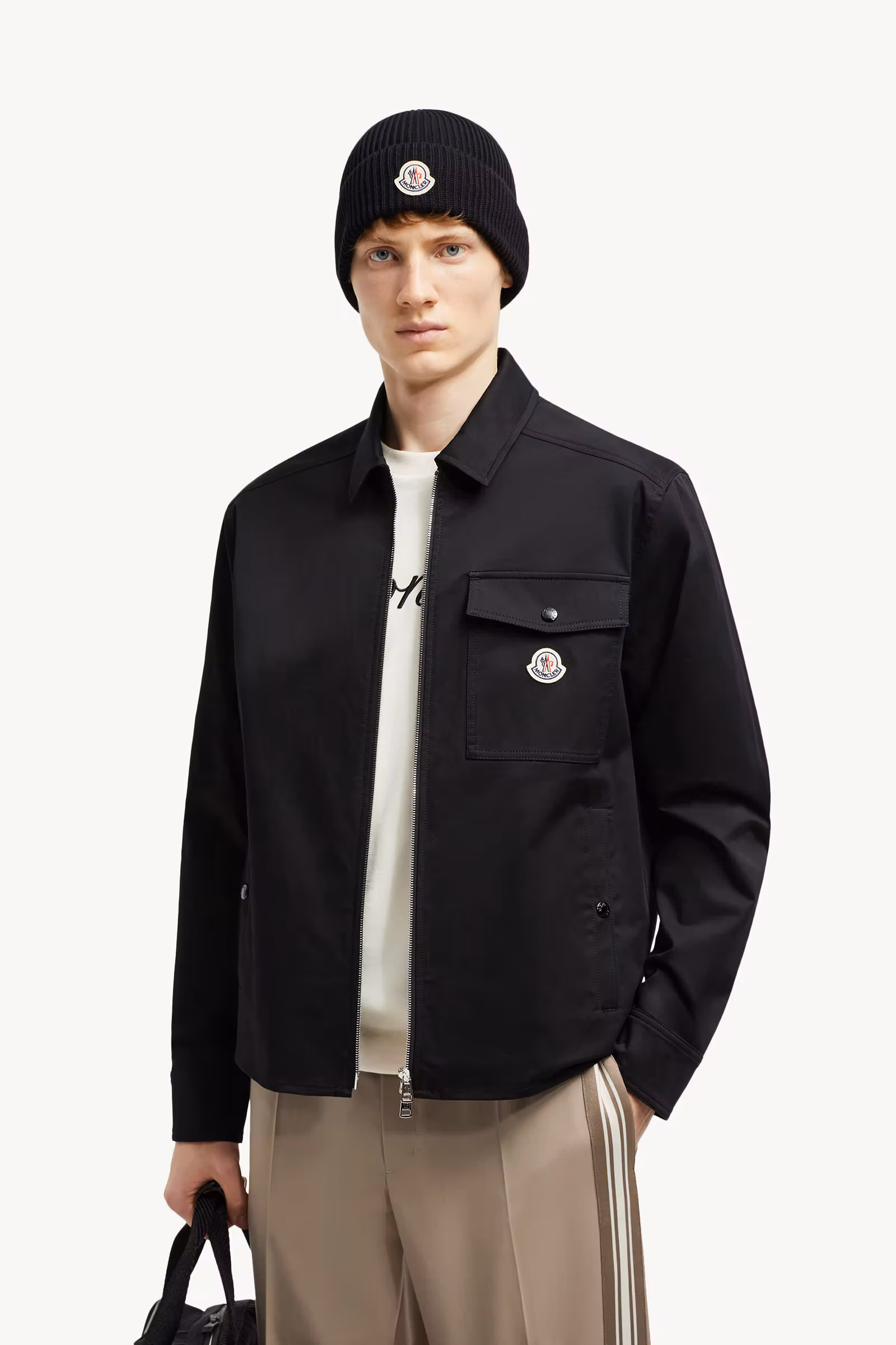 Cotton Gabardine Zip-Up Shirt Jacket