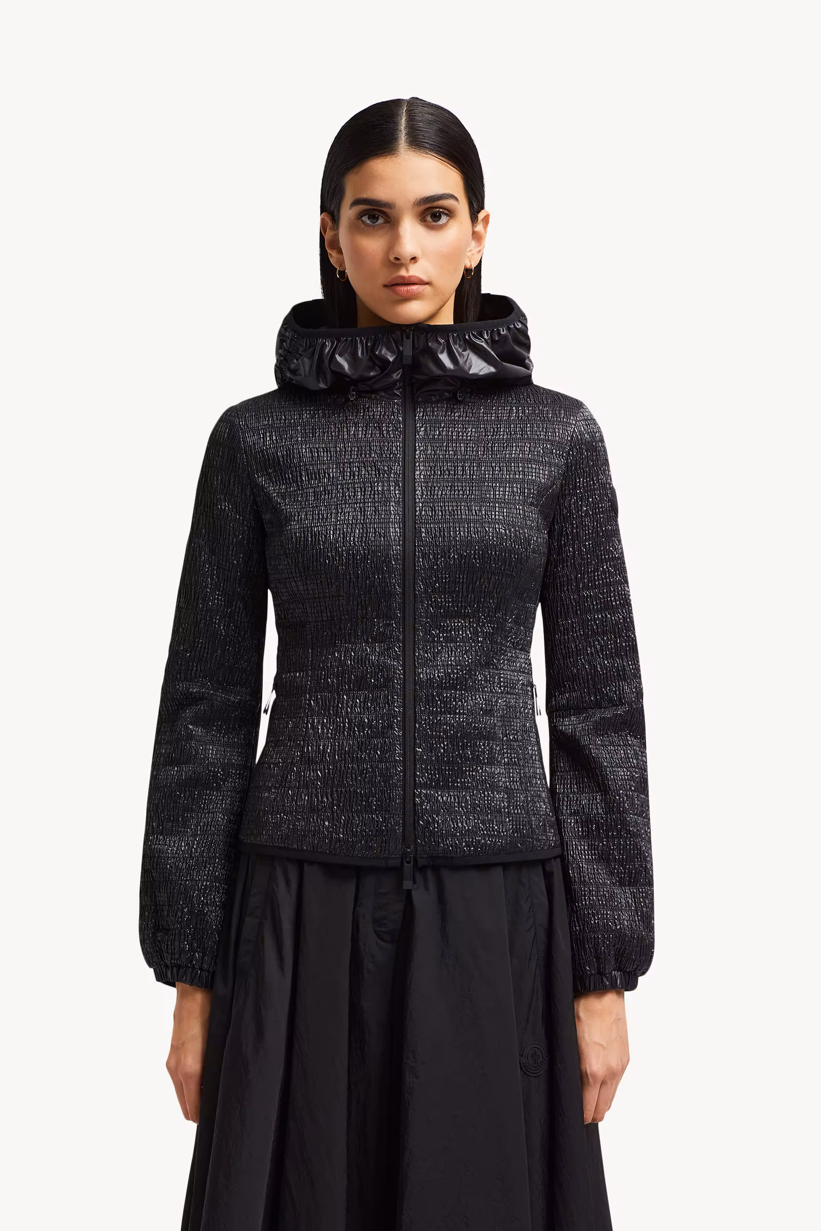 Yville Hooded Ruched Windbreaker