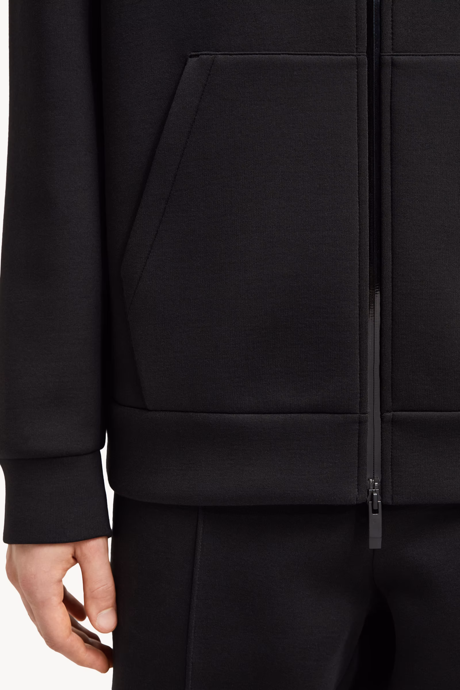 Cotton & Neoprene Zip-Up Hoodie