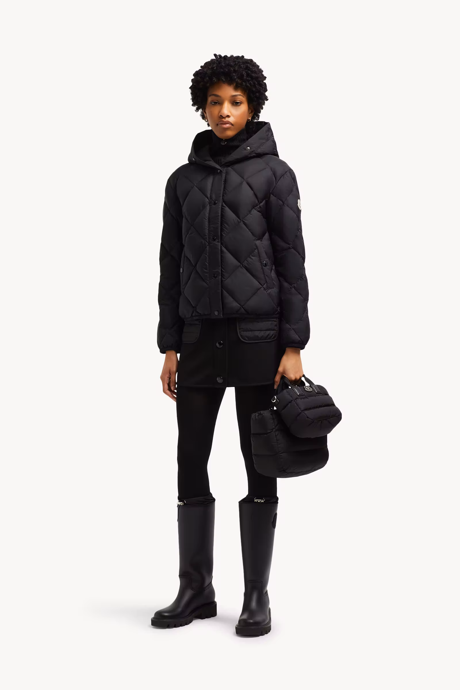 Arvouin Hooded Diamond-Quilted Short Down Jacket