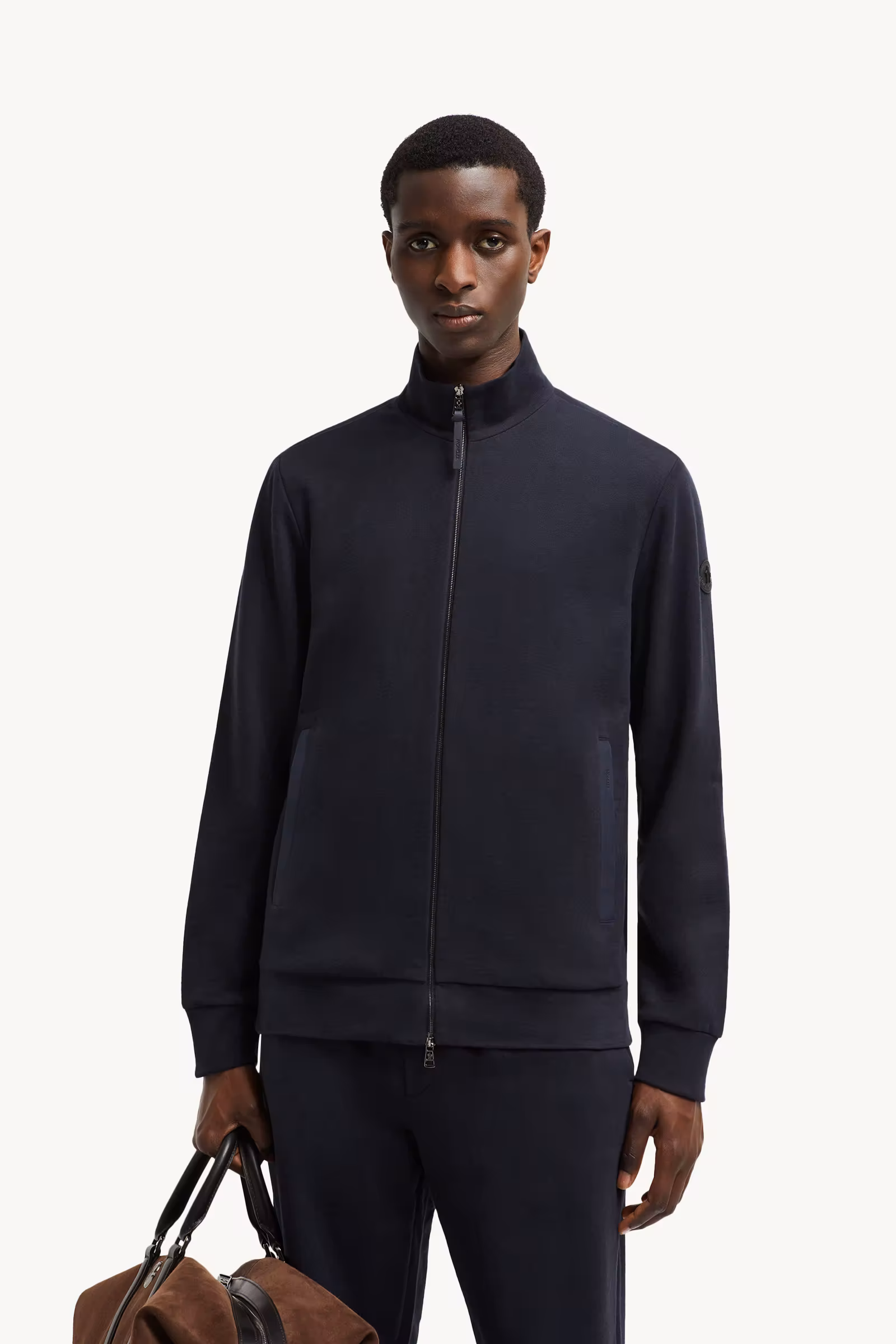 Suede-Trimmed Cotton & Cashmere Sweatshirt