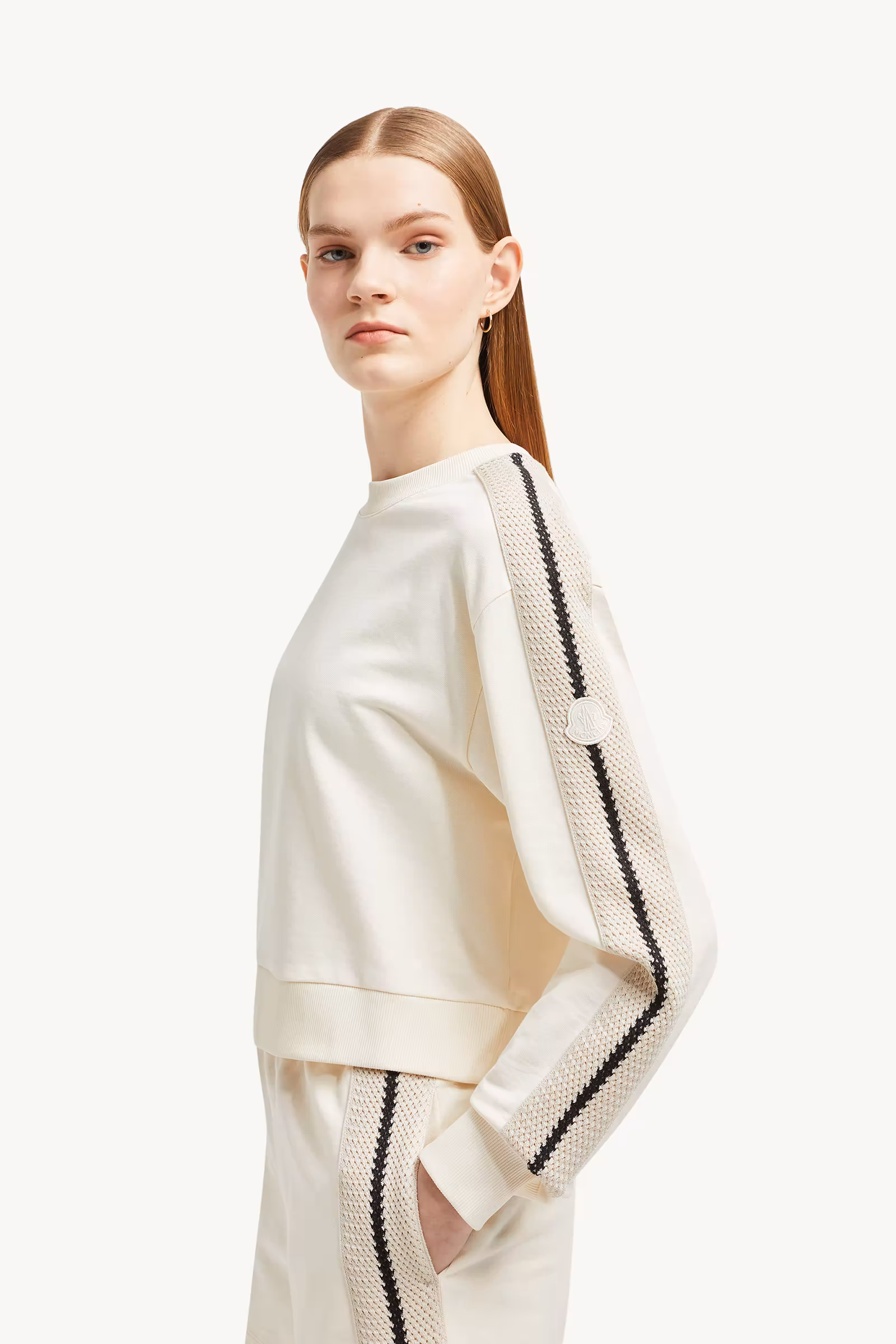 Crochet Accent Cotton Sweatshirt