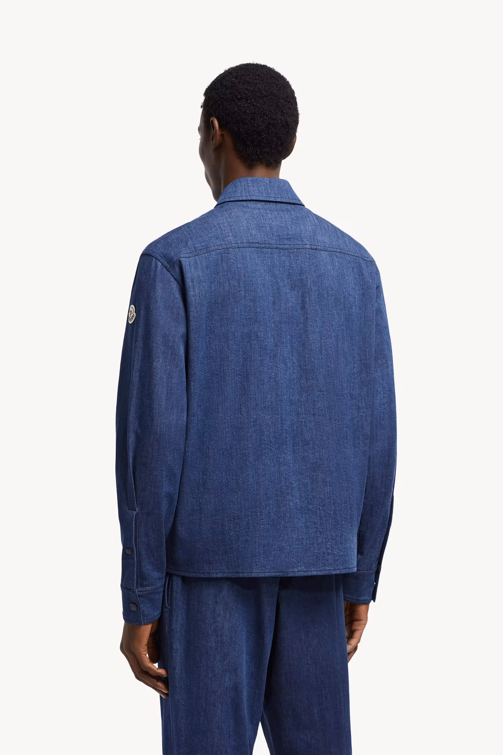 Denim Long Sleeve Zip-Up Shirt