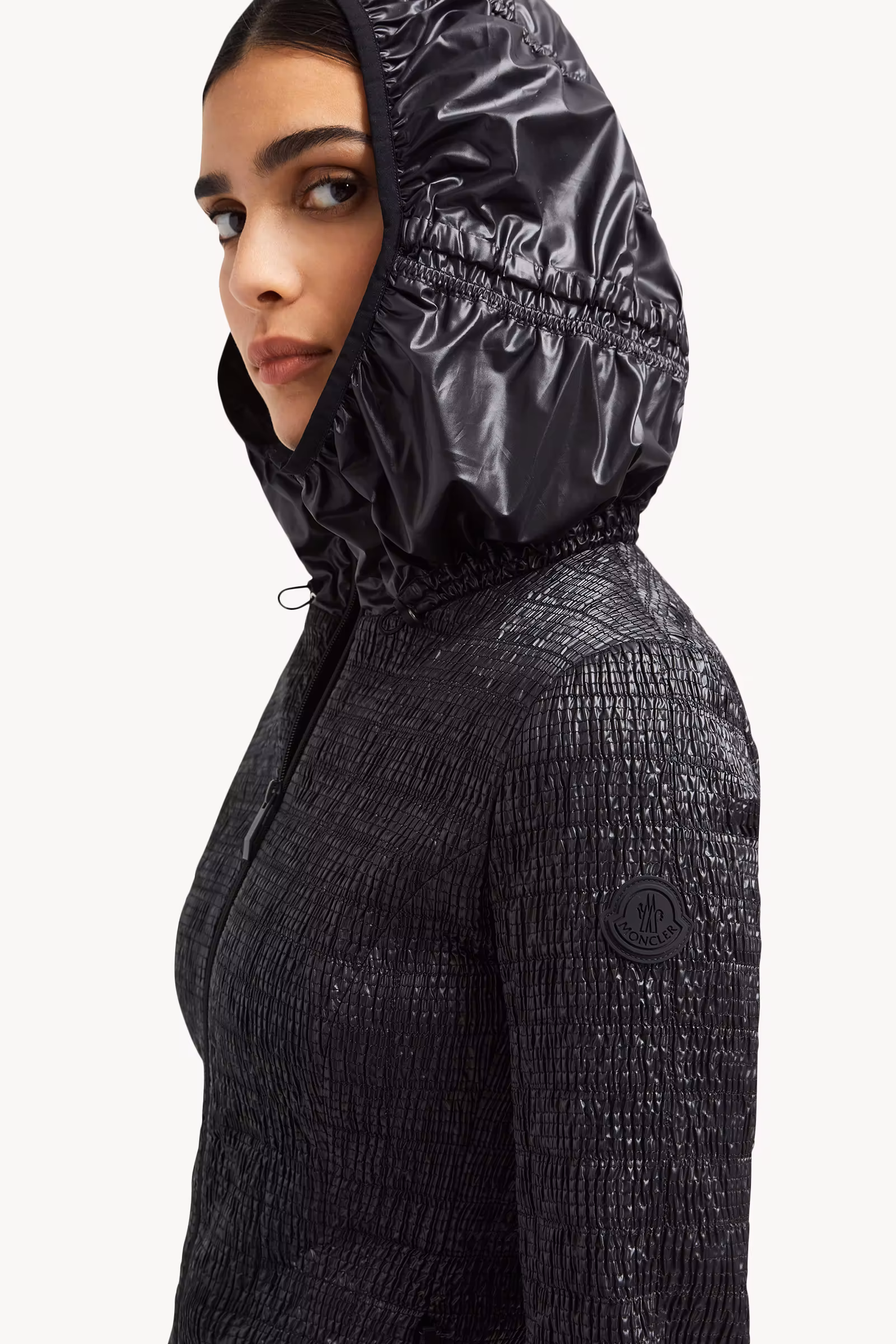 Yville Hooded Ruched Windbreaker