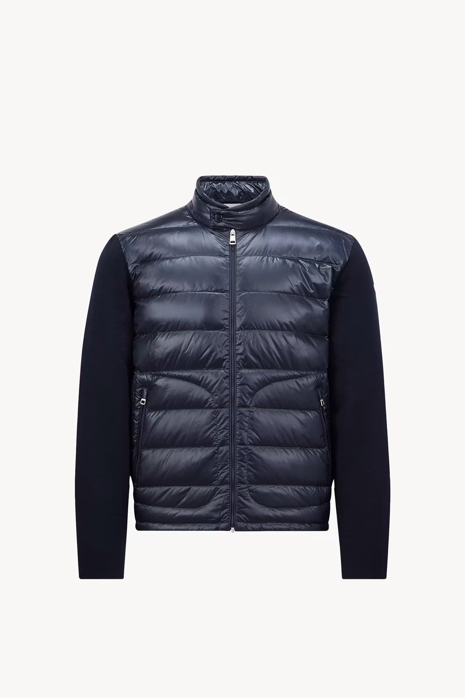 Padded Wool Zip-Up Cardigan