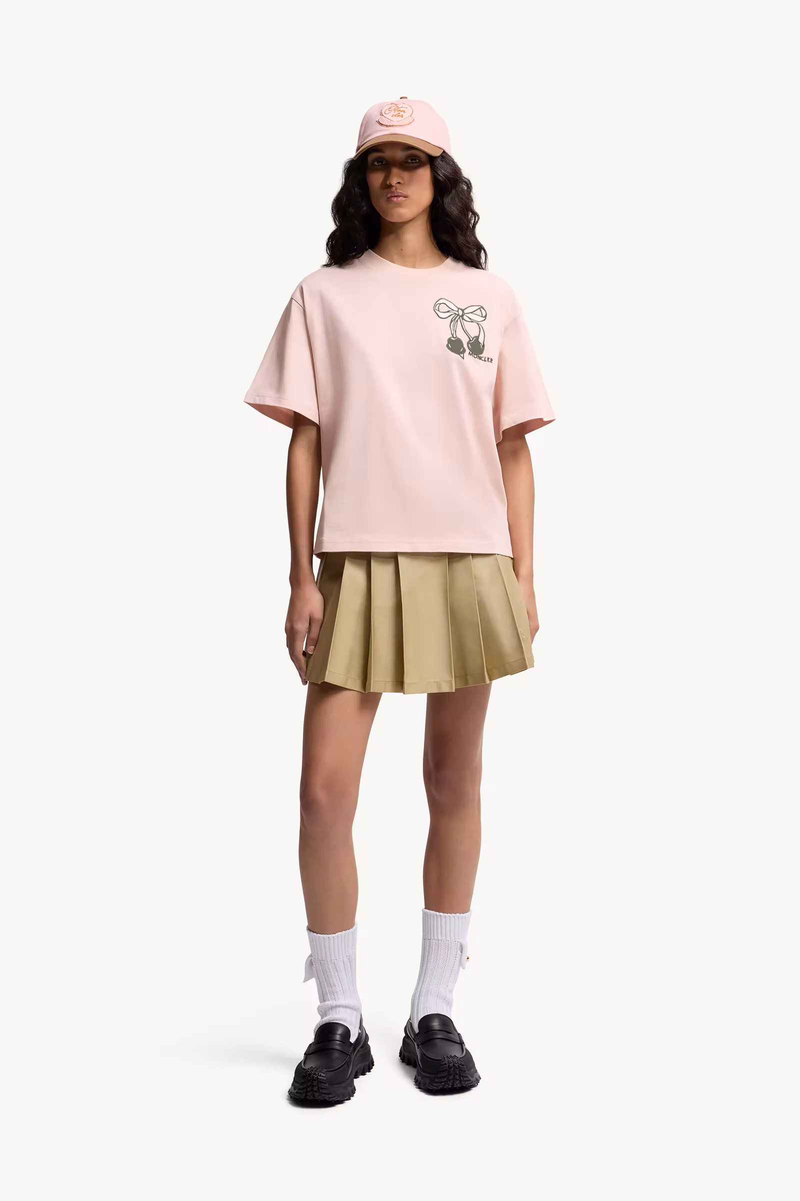 Embroidered Cherry Logo Cotton T-Shirt