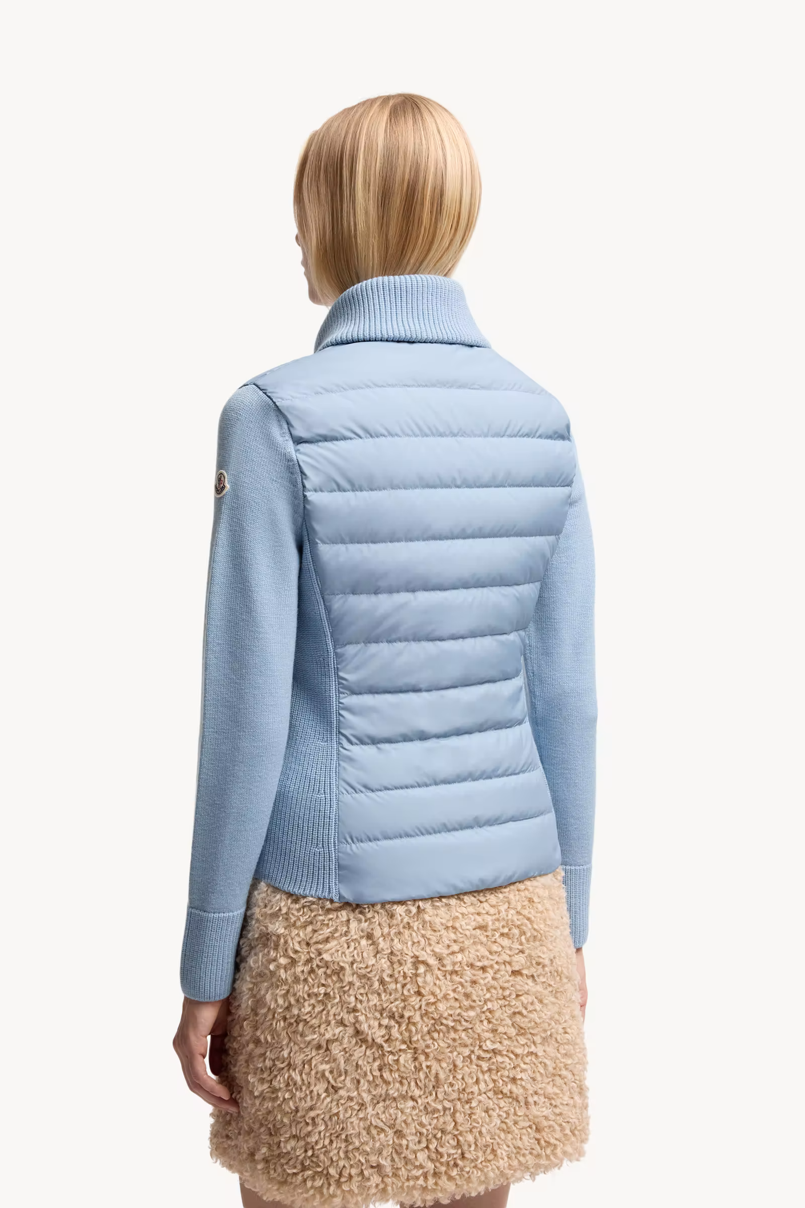 Padded Wool Zip-Up Cardigan