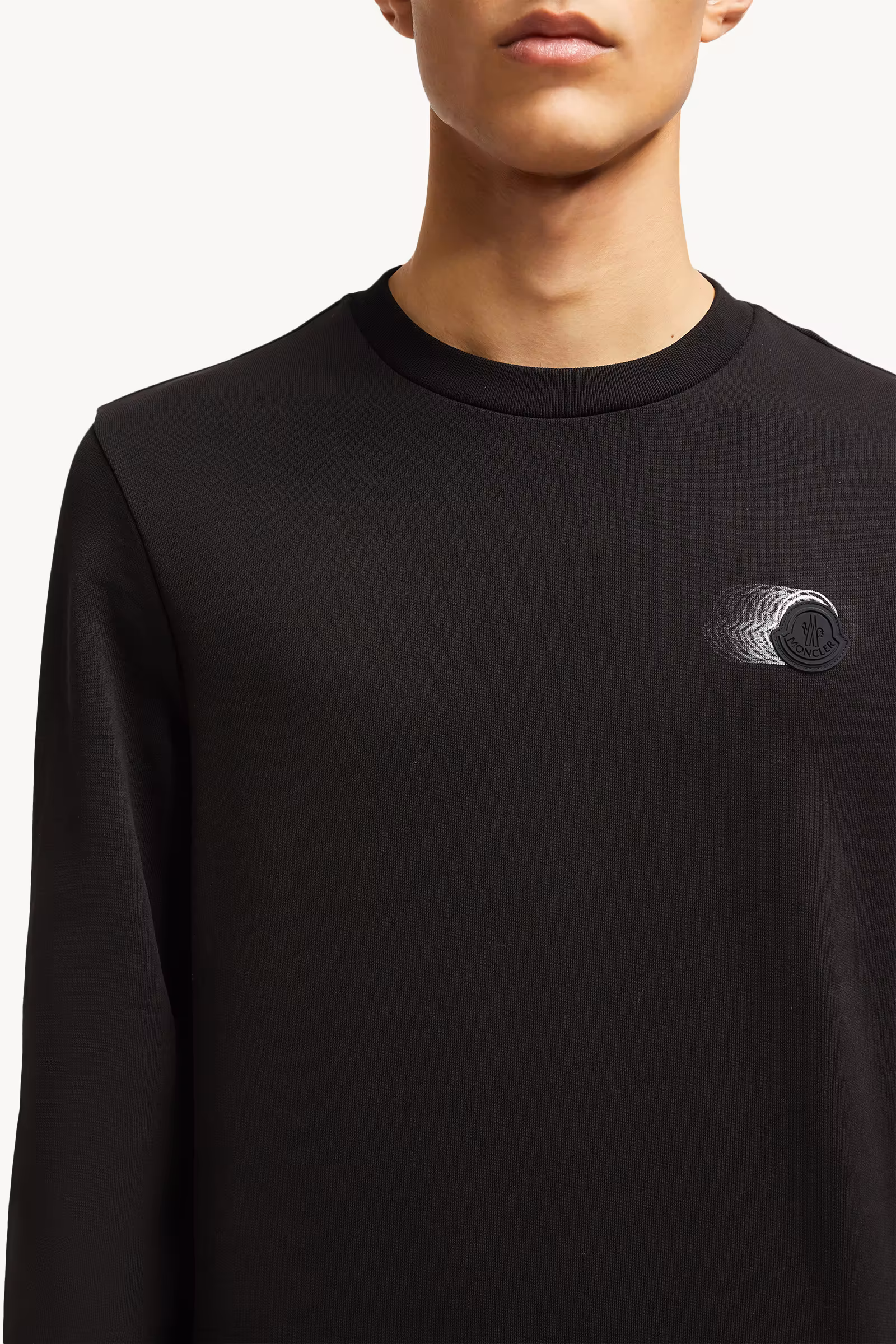 Faded Logo Motif Cotton Sweatshirt