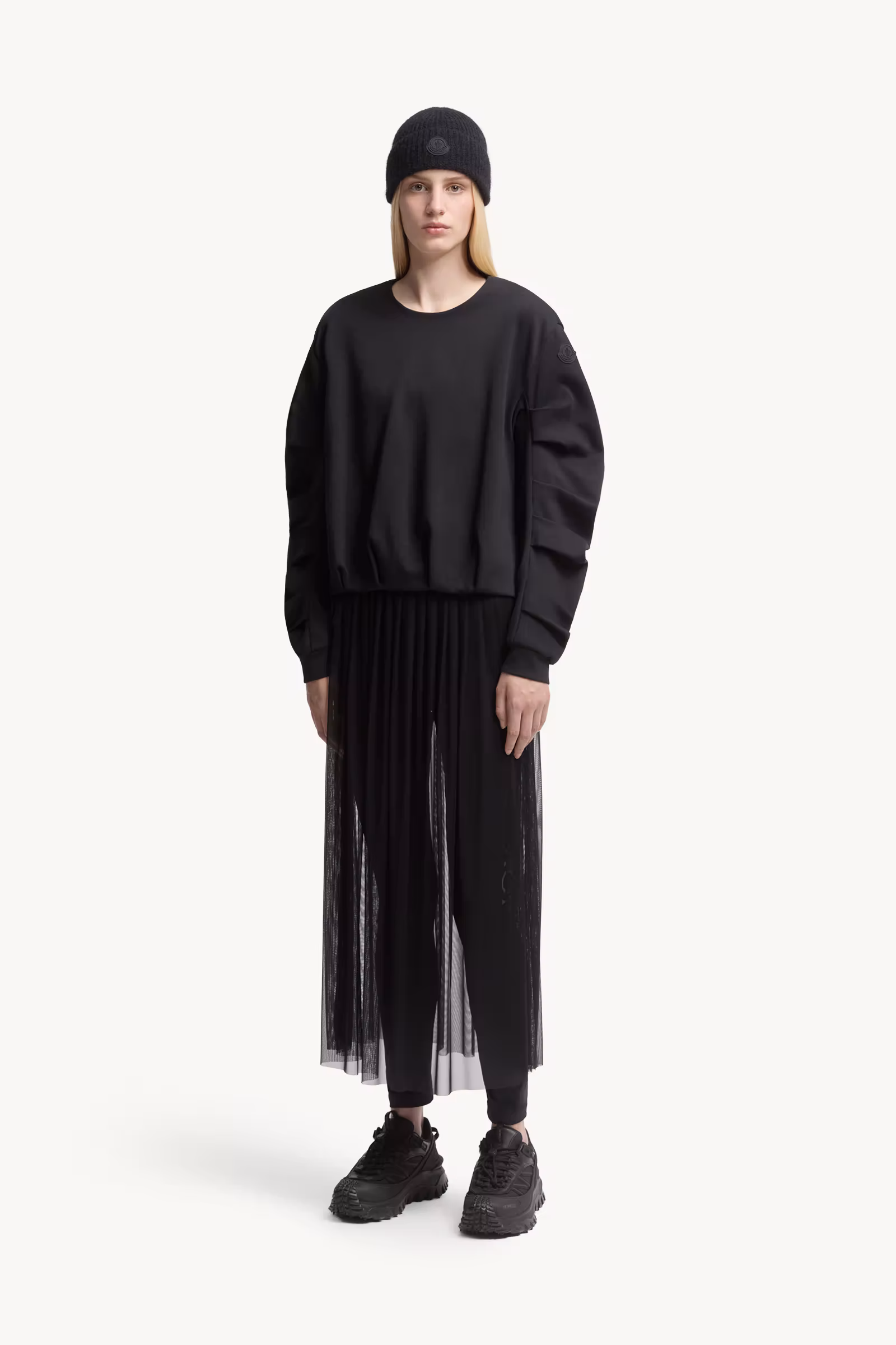 Cotton Pleated Sweatshirt