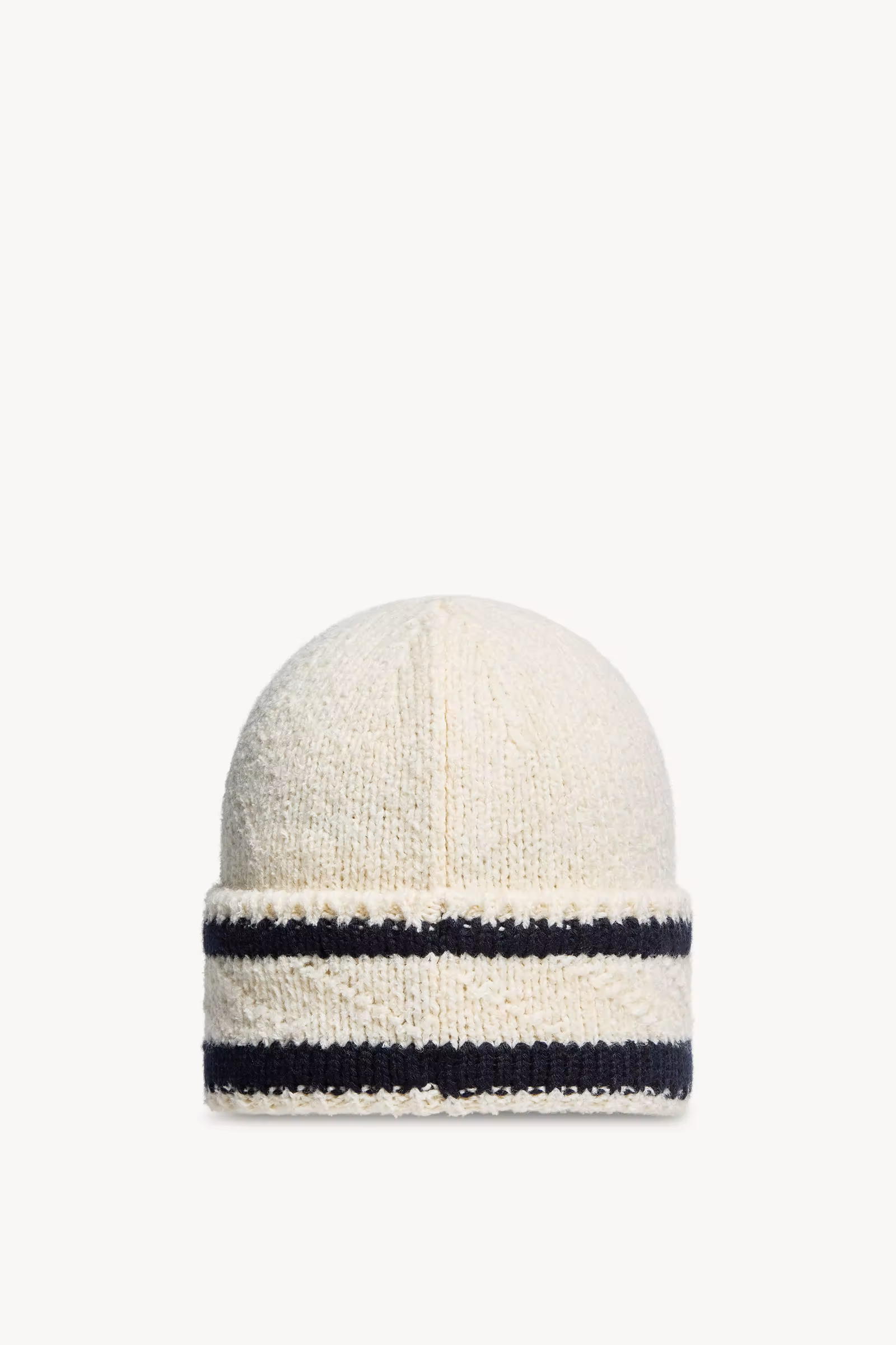 Striped Wool & Cotton Blend Beanie