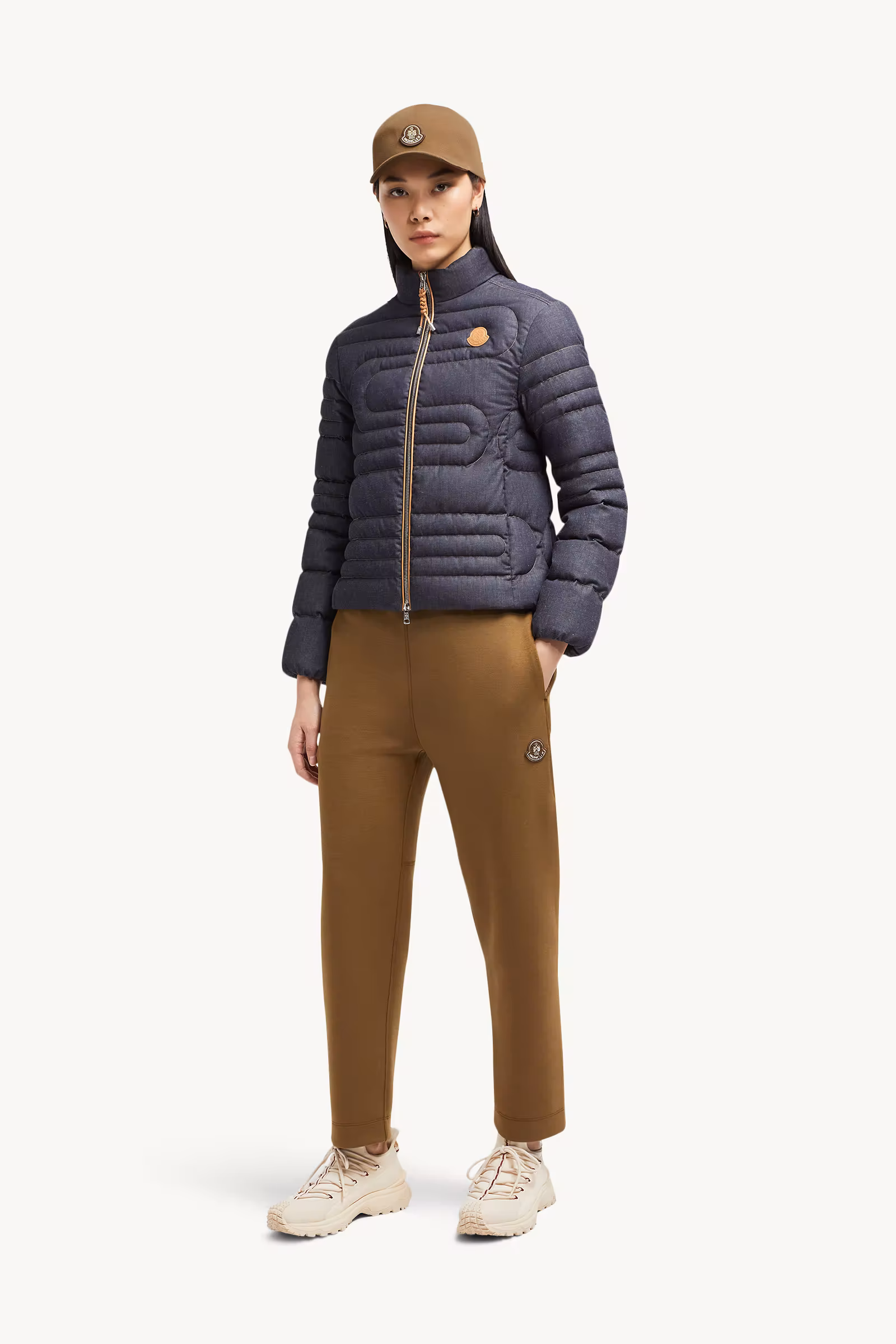 Xiaoqing Snake-Quilted Denim Short Down Jacket