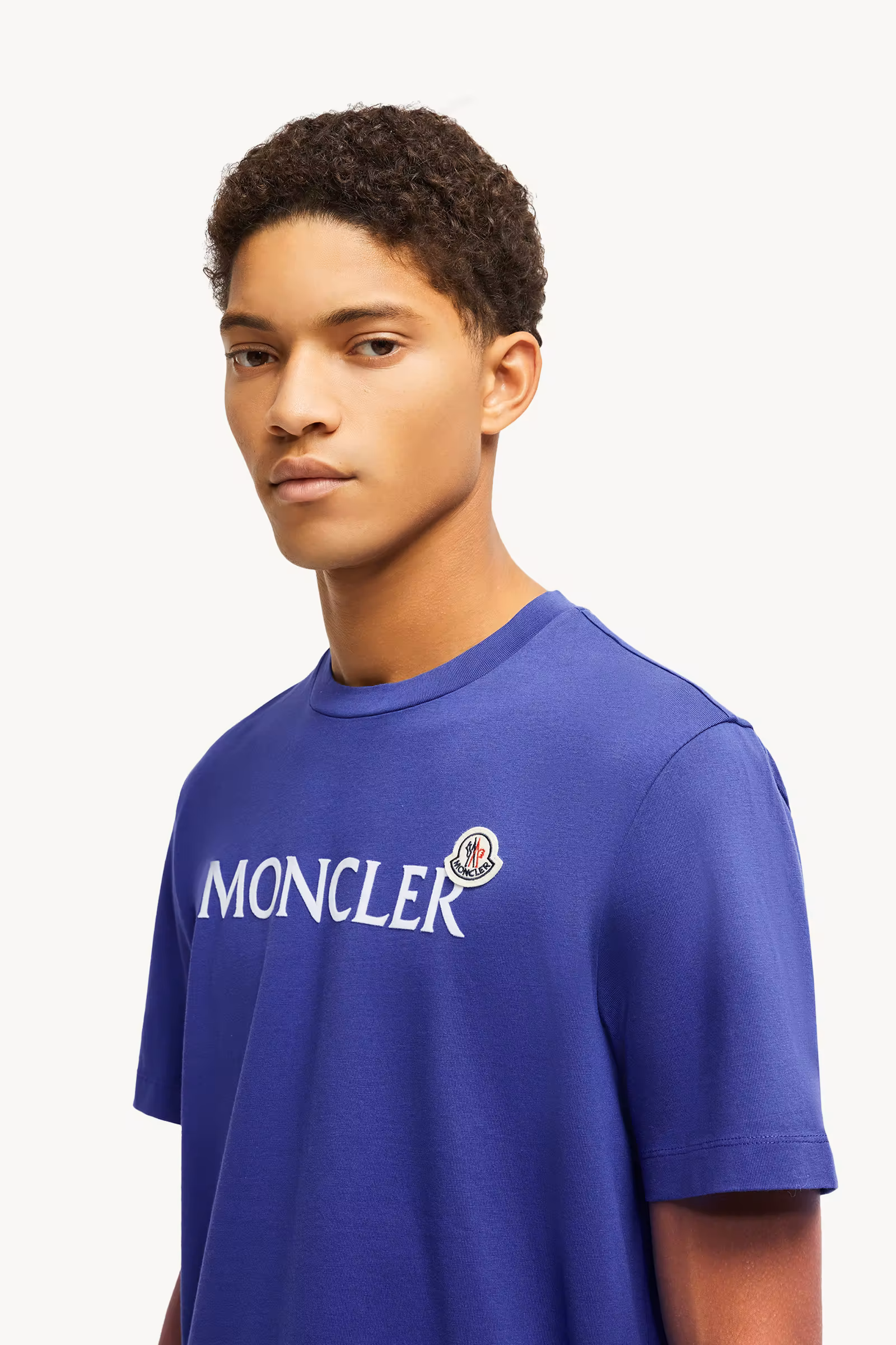 Flocked Logo Cotton T-Shirt