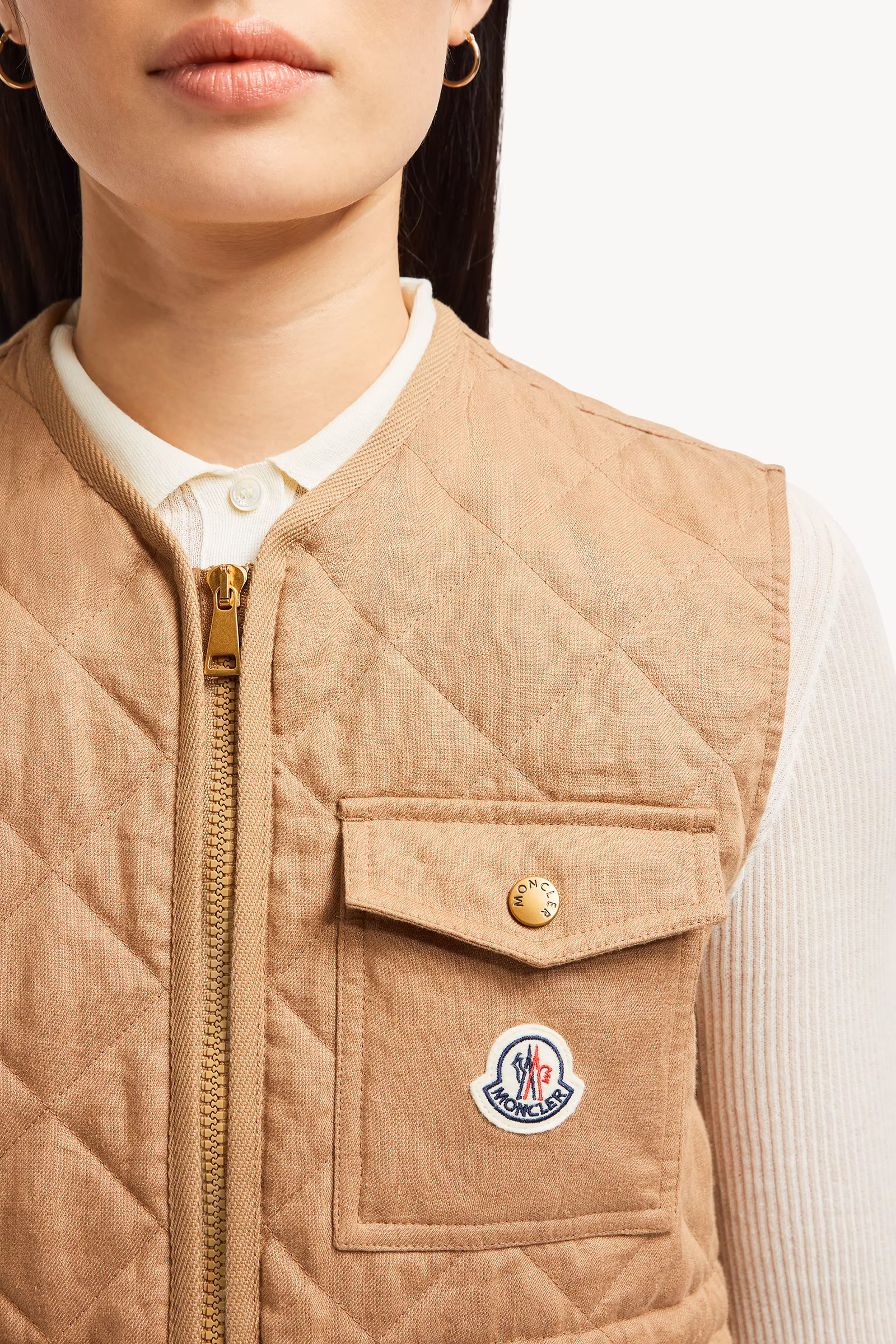 Vigny Diamond-Quilted Padded Linen Vest