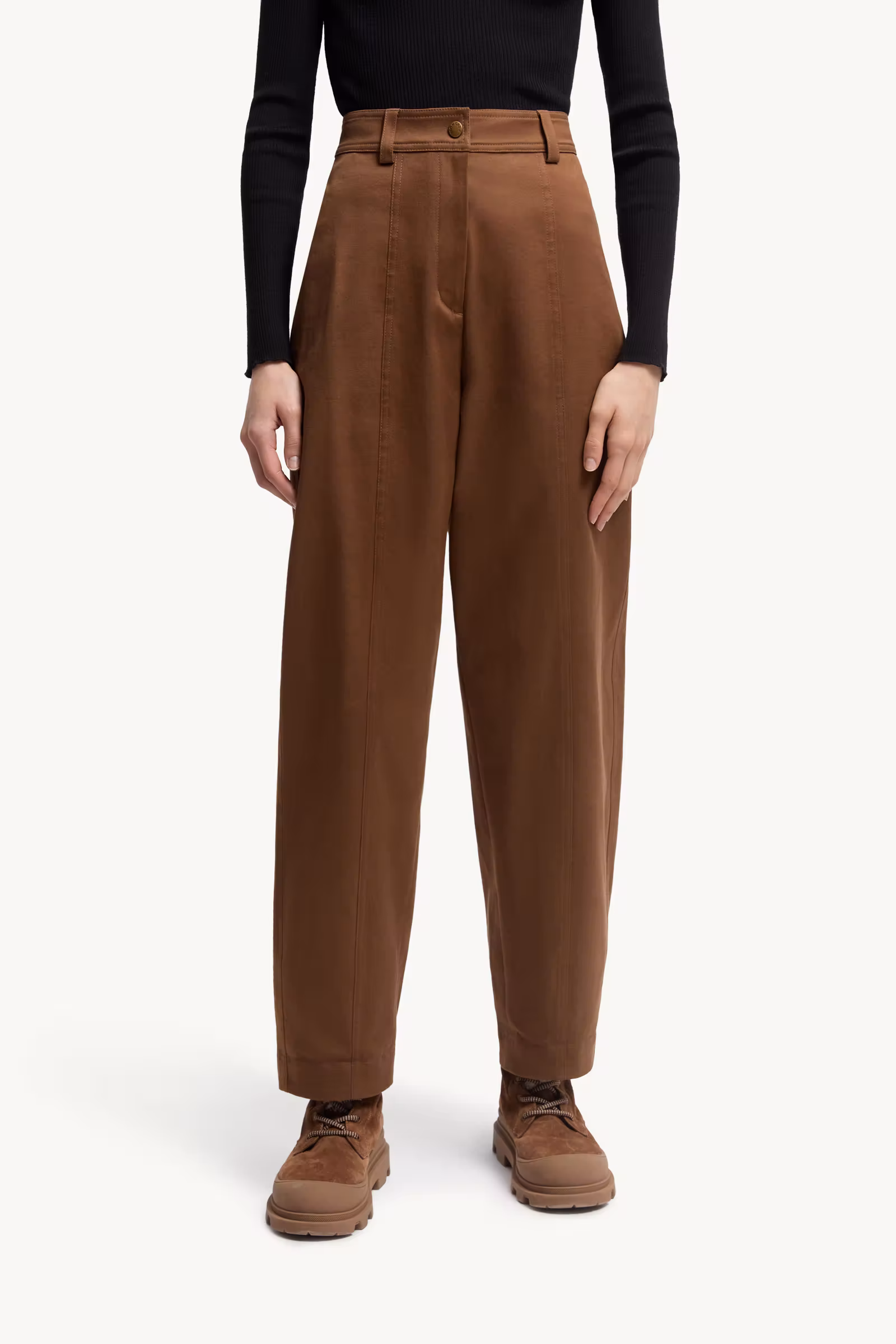 Straight Leg Cotton Gabardine Pants