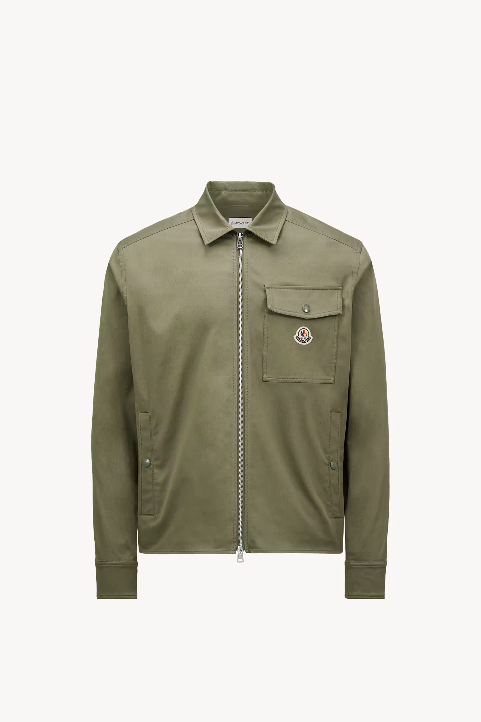 Cotton Gabardine Zip-Up Shirt Jacket