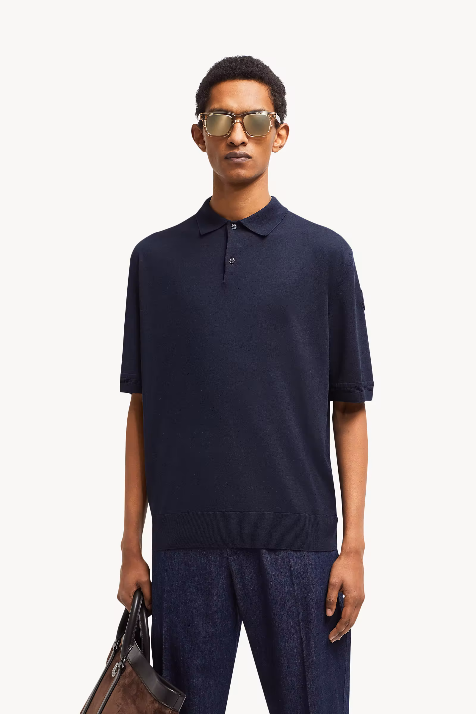 Silk & Linen Knit Polo Shirt