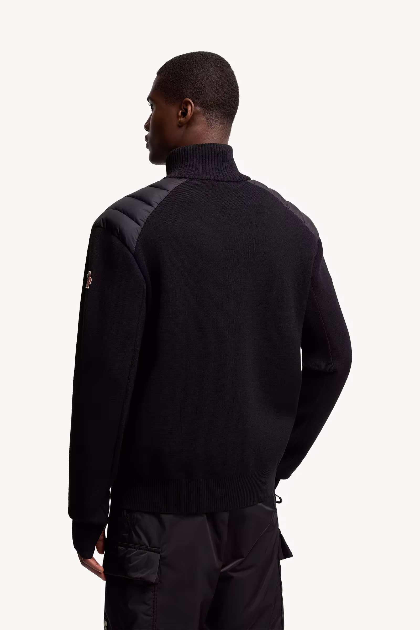 Padded Wool Zip-Up Cardigan