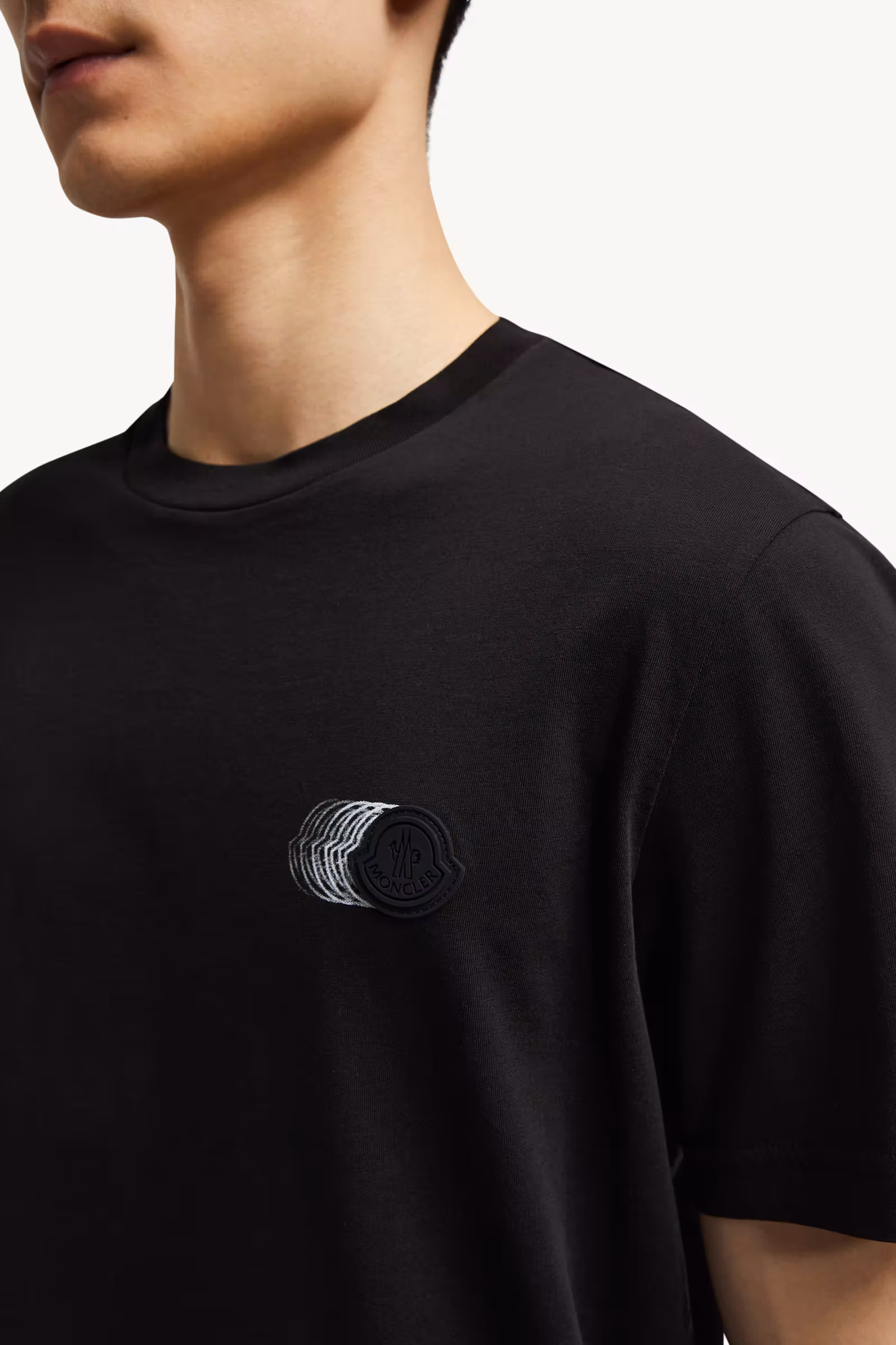 Faded Logo Motif Cotton T-Shirt