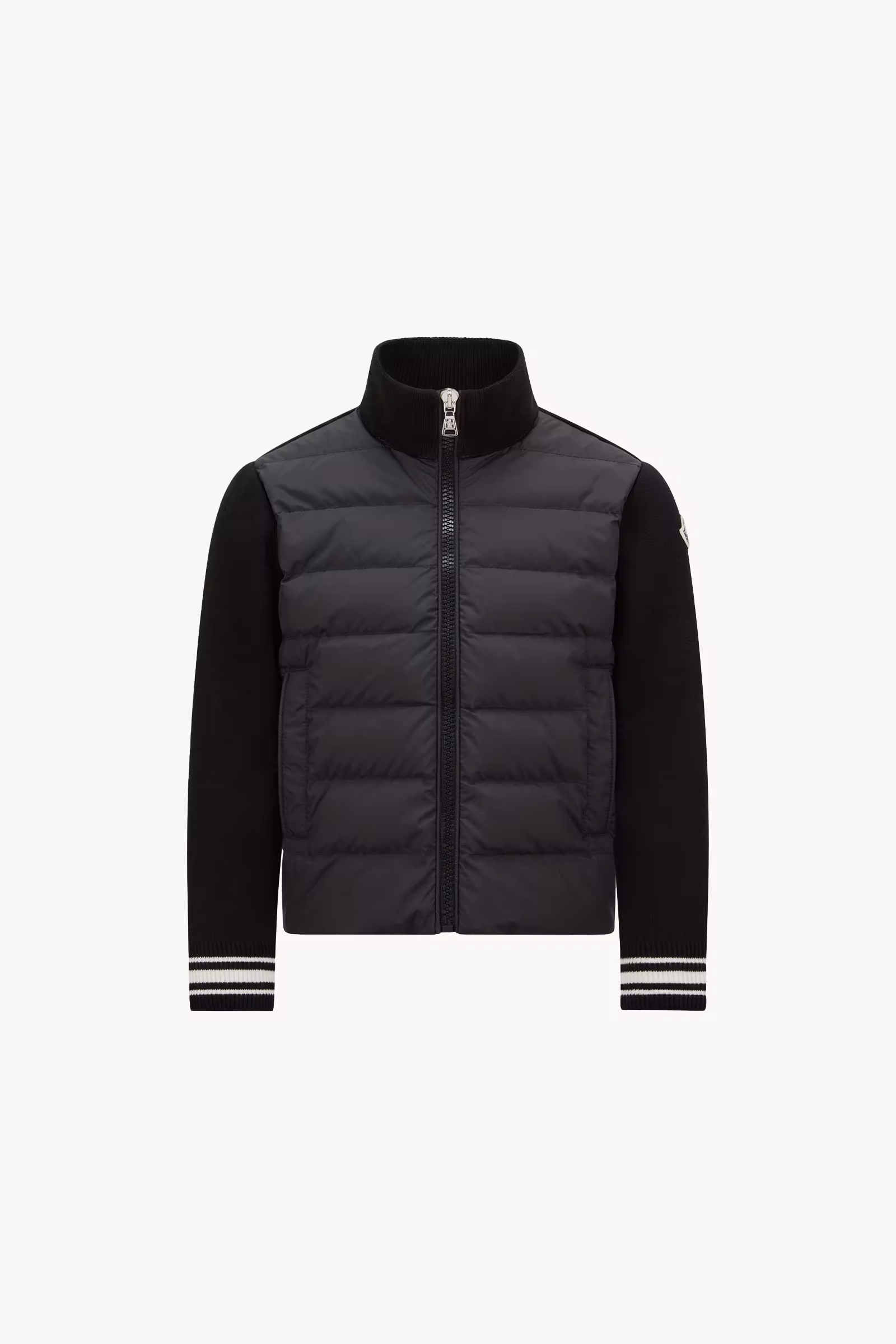 Padded Cotton Zip-Up Cardigan