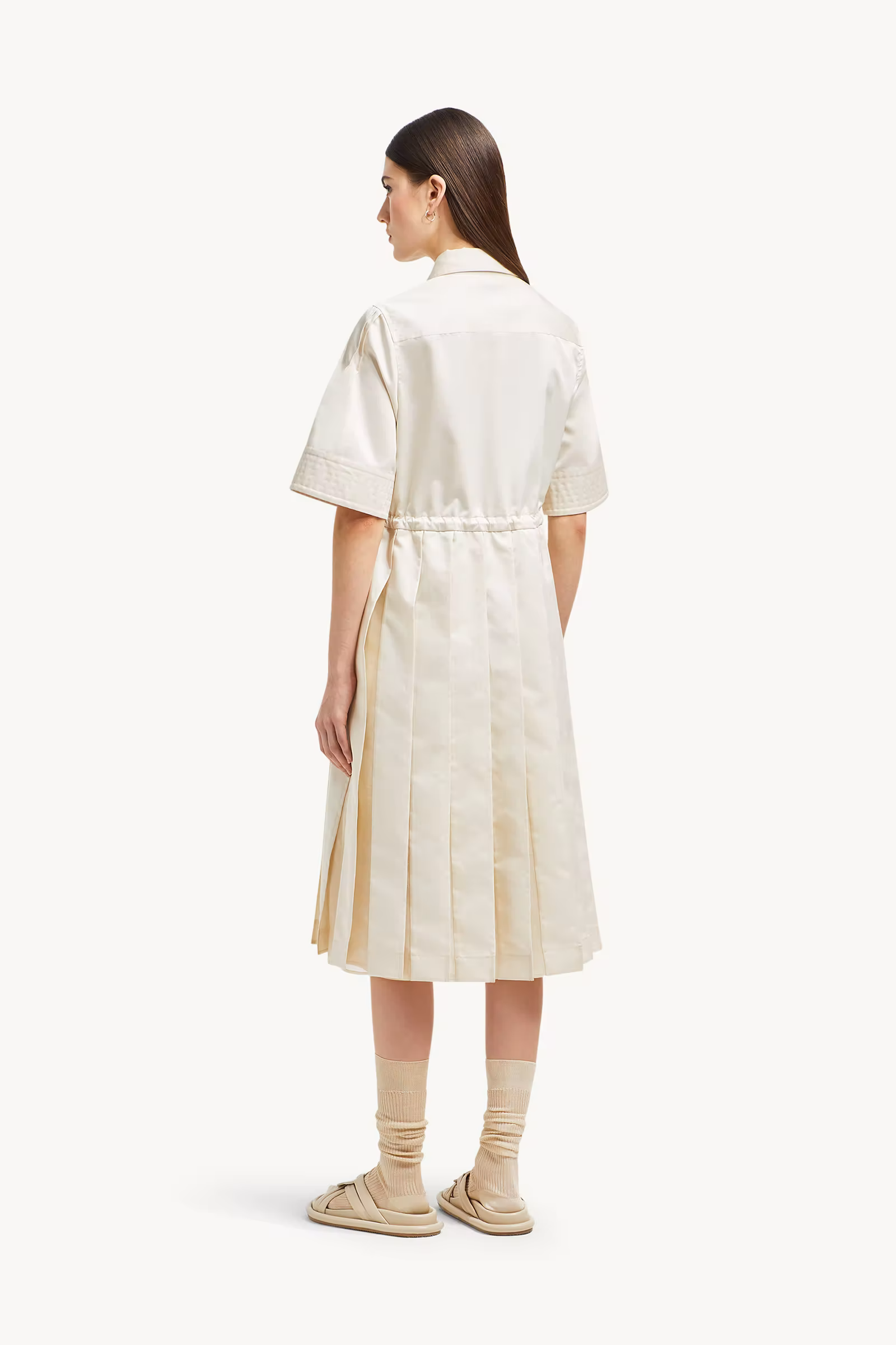 Cotton & Silk Midi Shirt Dress