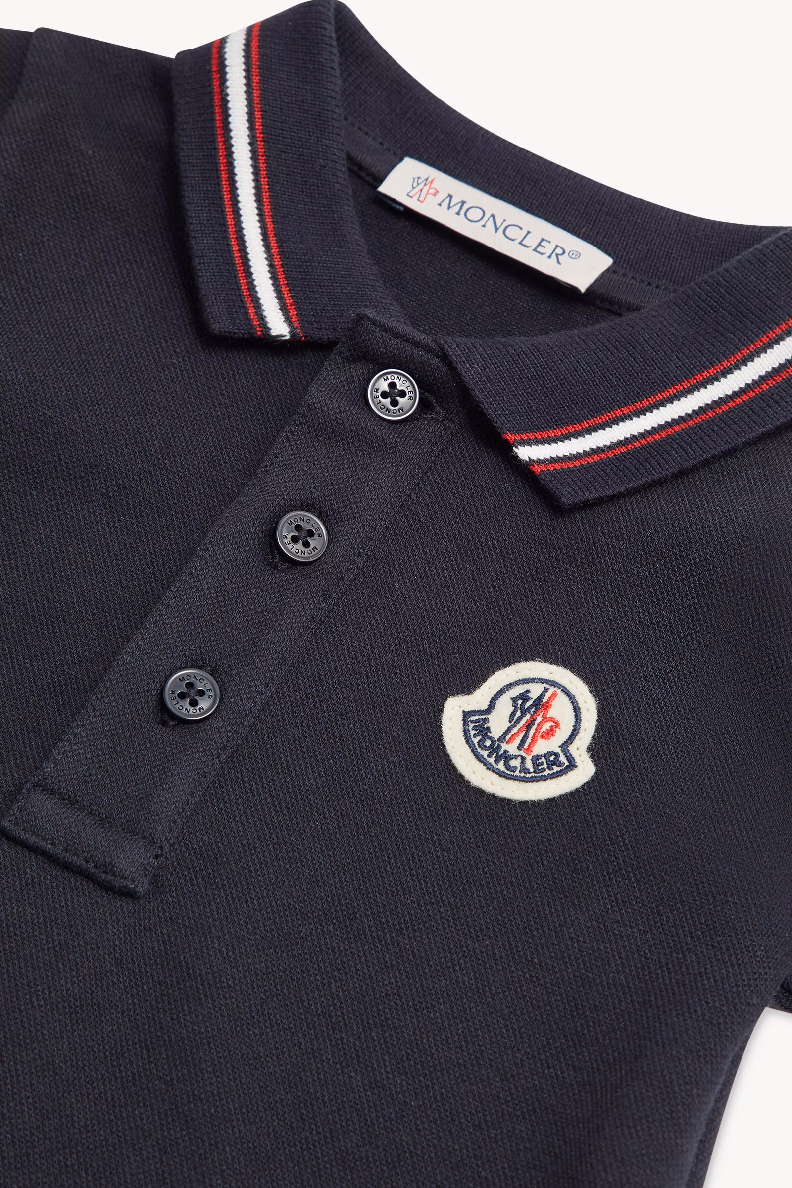 Logo Patch Cotton Piquet Baby Romper